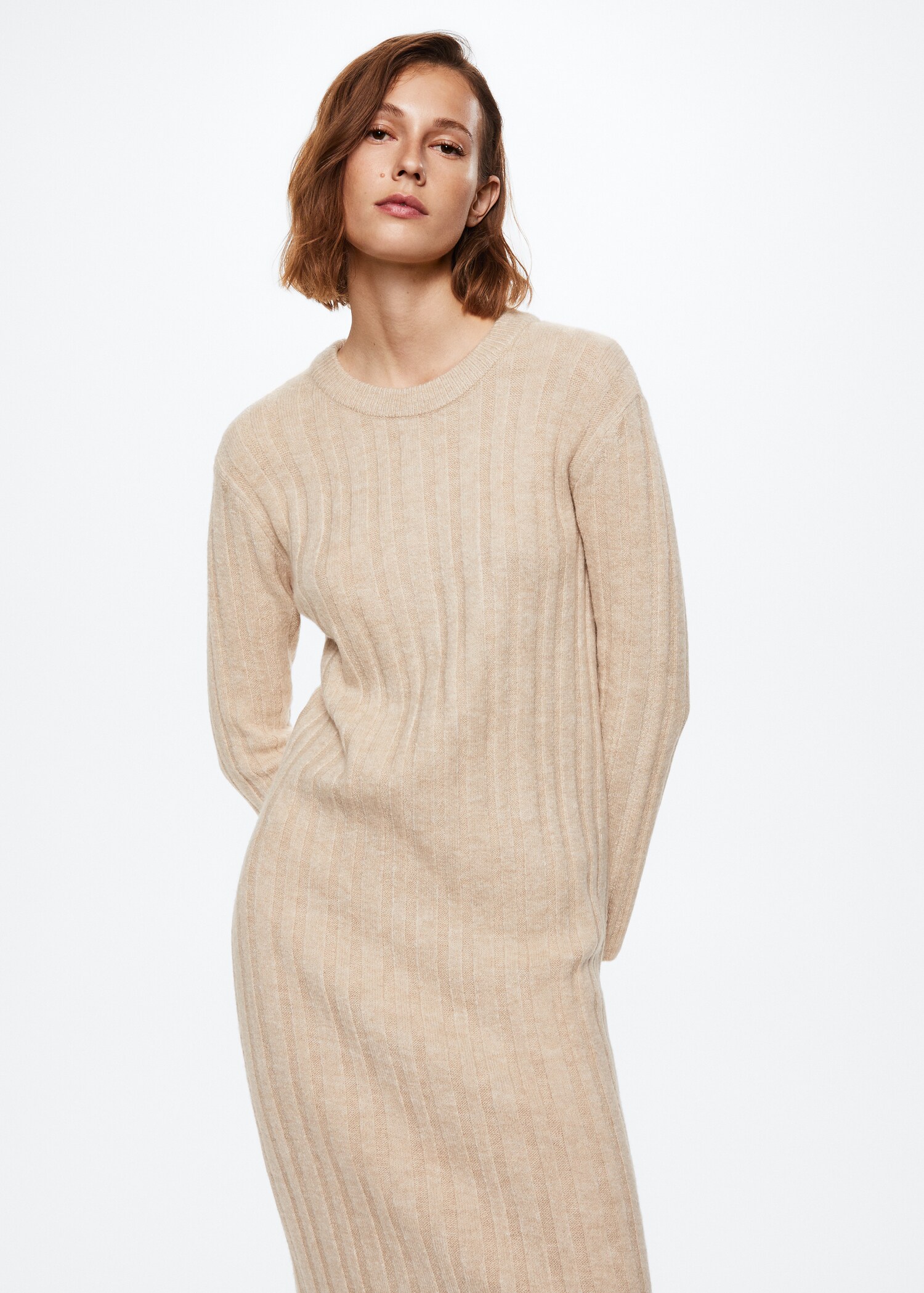 Ribbed midi dress - Medium plane