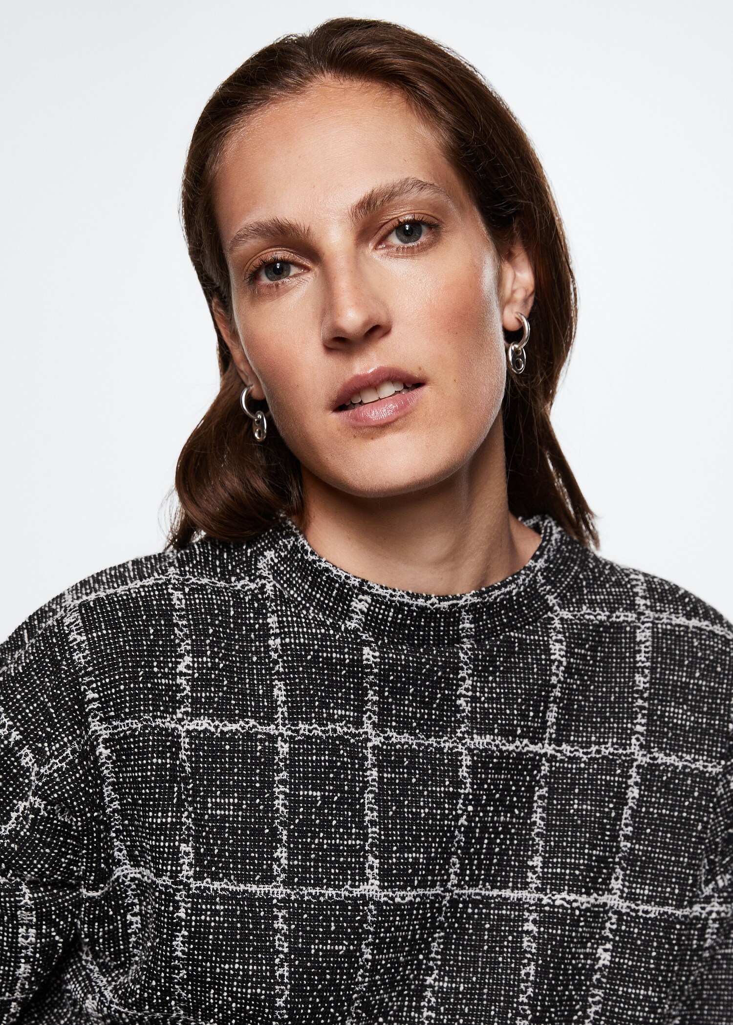 Check cropped sweater - Details of the article 4