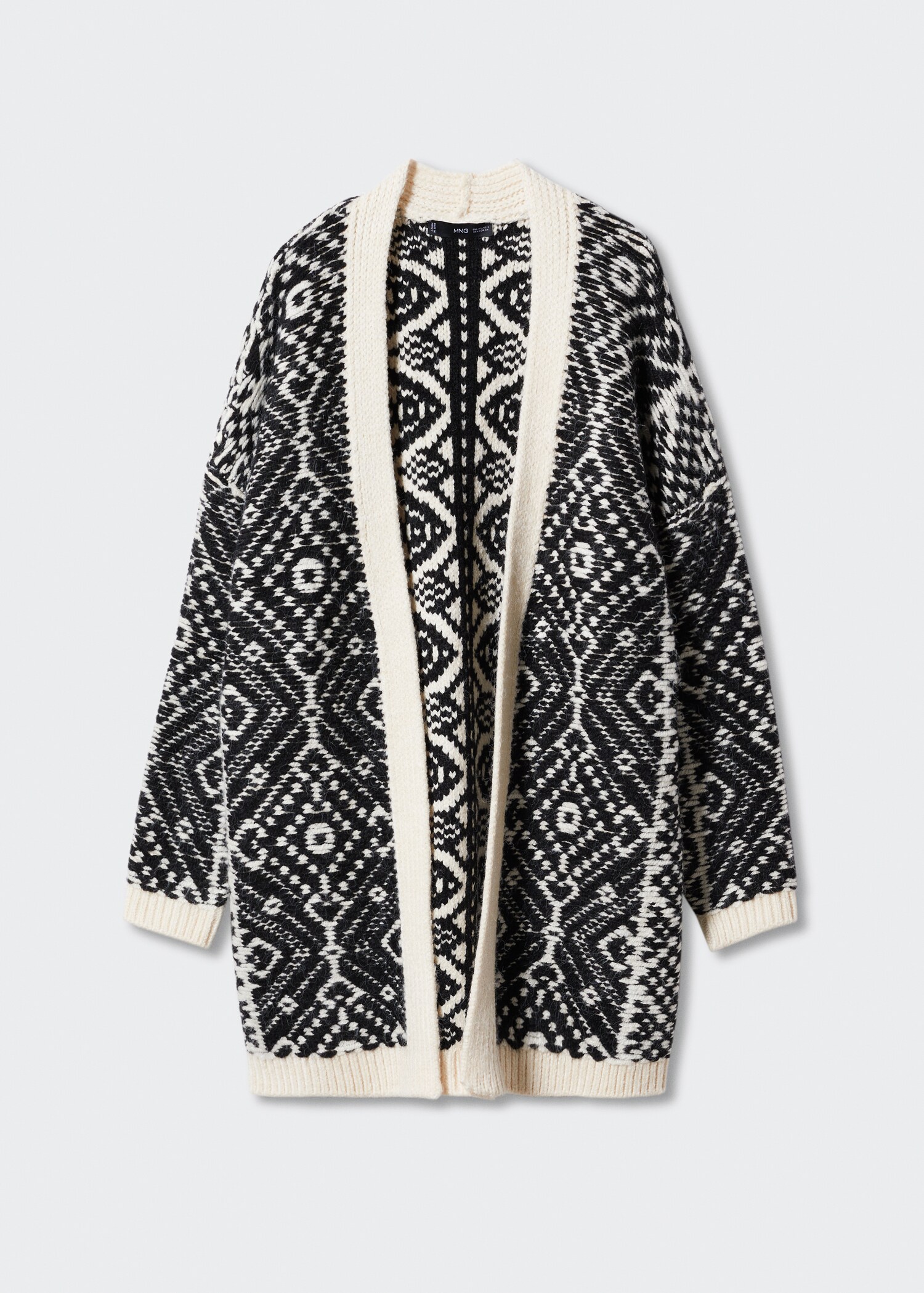 Cardigan estampado de malha invertida - Artigo sem modelo