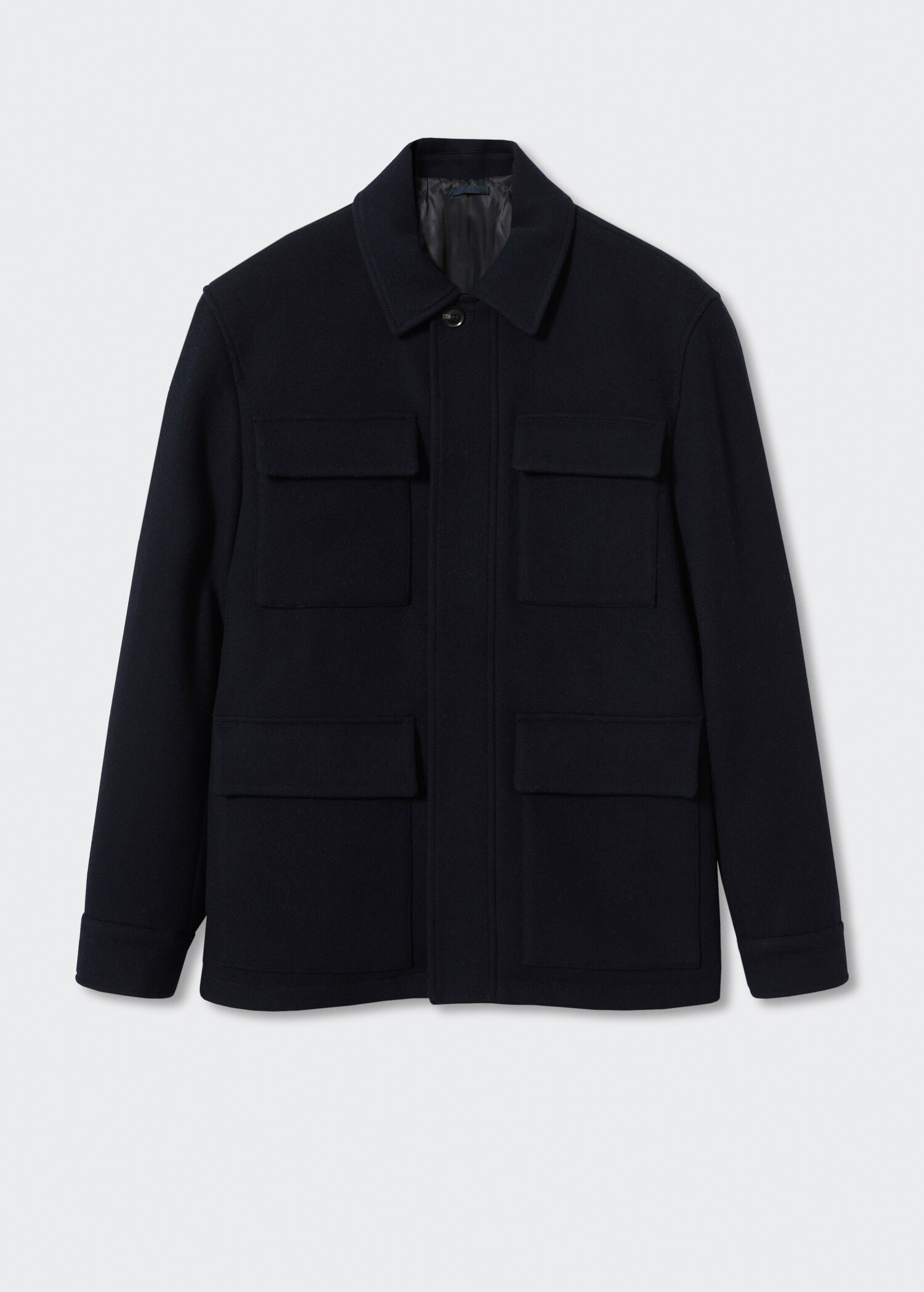 Pocketed wool-blend jacket - Man | MANGO OUTLET USA