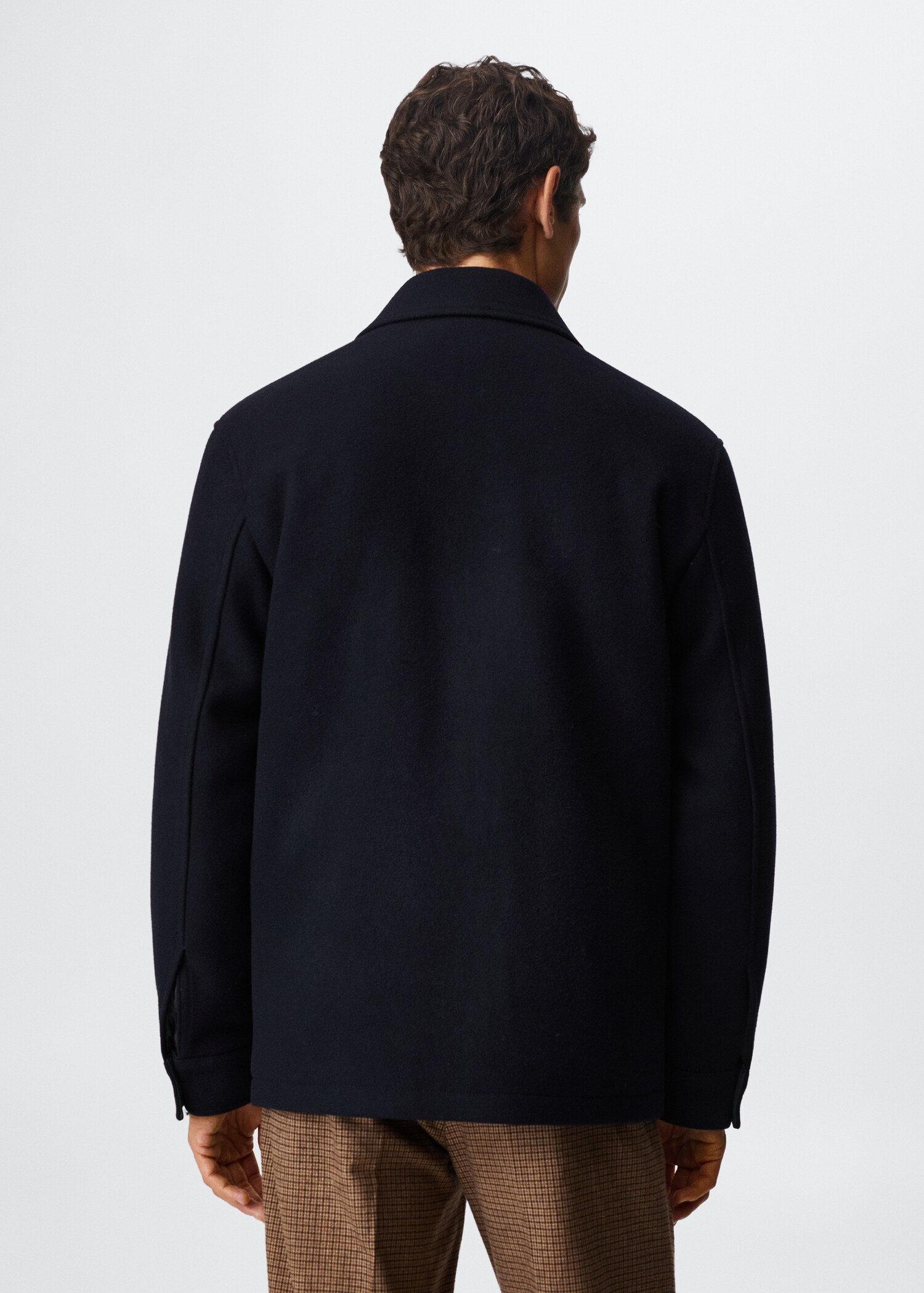 Pocketed wool-blend jacket - Man | MANGO OUTLET USA