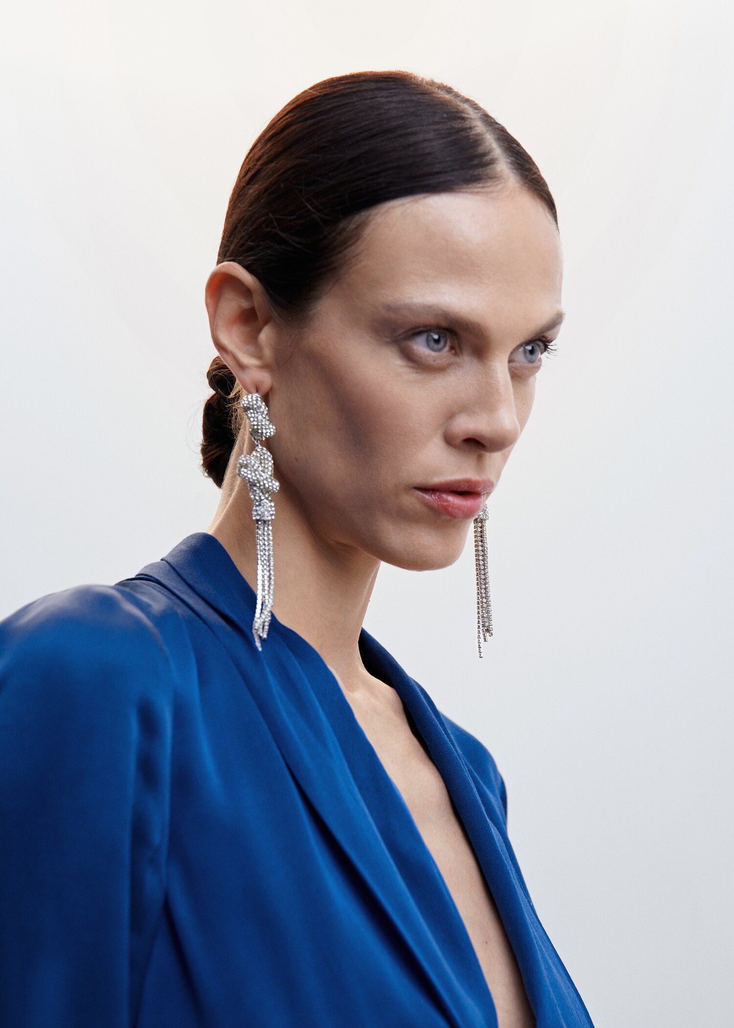 Wrap neckline satin jumpsuit - Details of the article 1