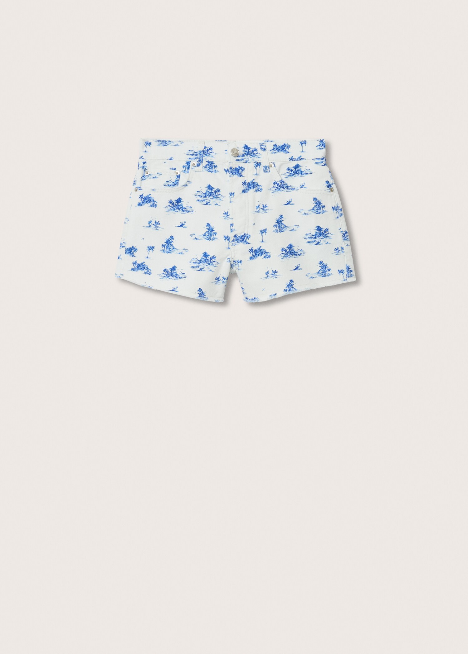 Denimshorts med tryck - Artikel utan modell