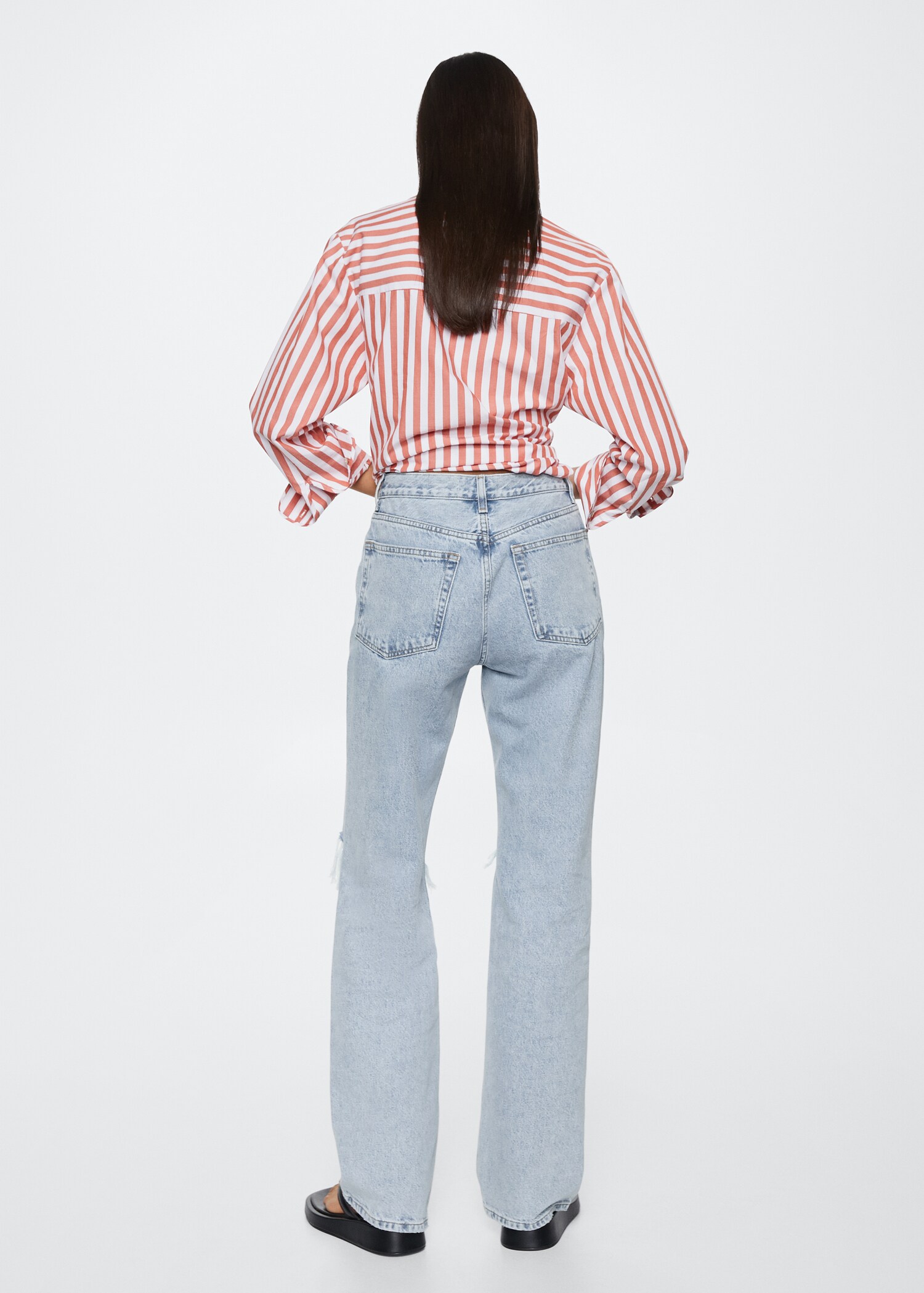 Raka jeans hög midja - Artikelns baksida