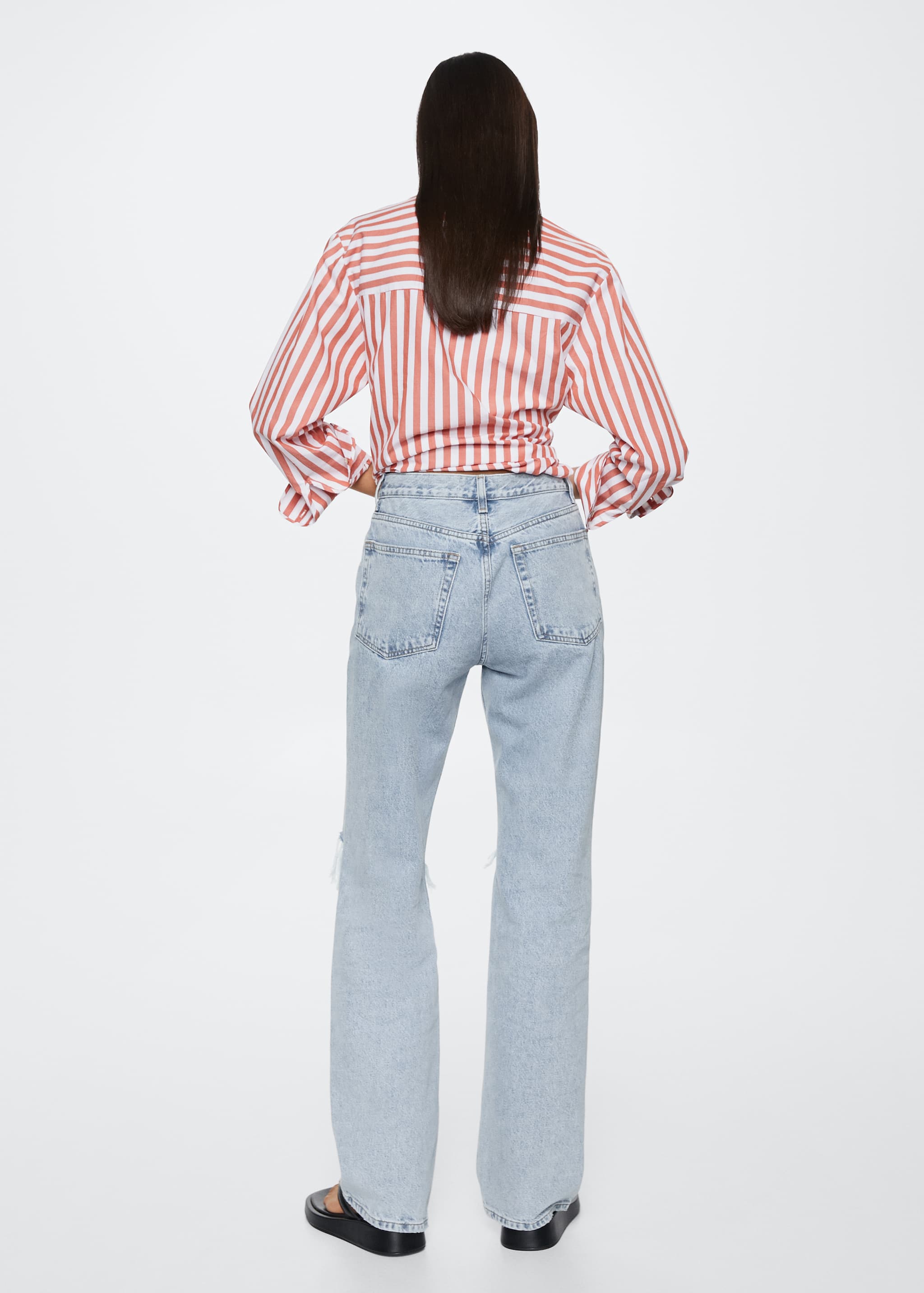 High waist straight jeans - Reverse of the article
