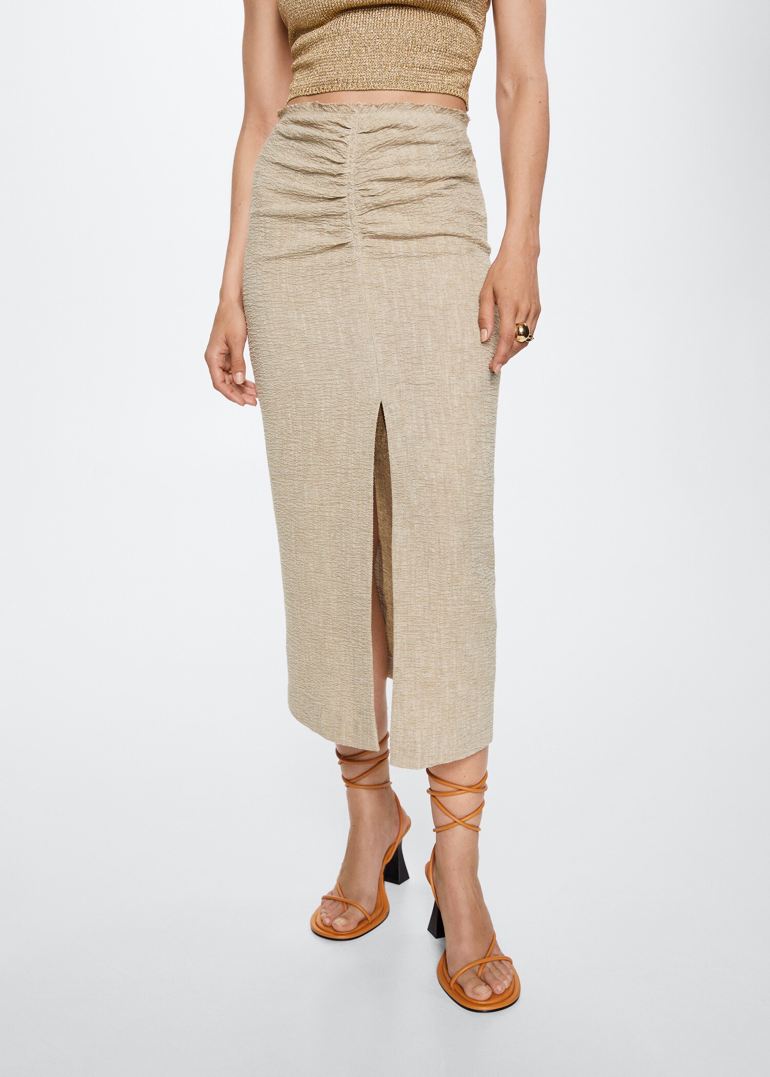 Linen pleated skirt - Medium plane