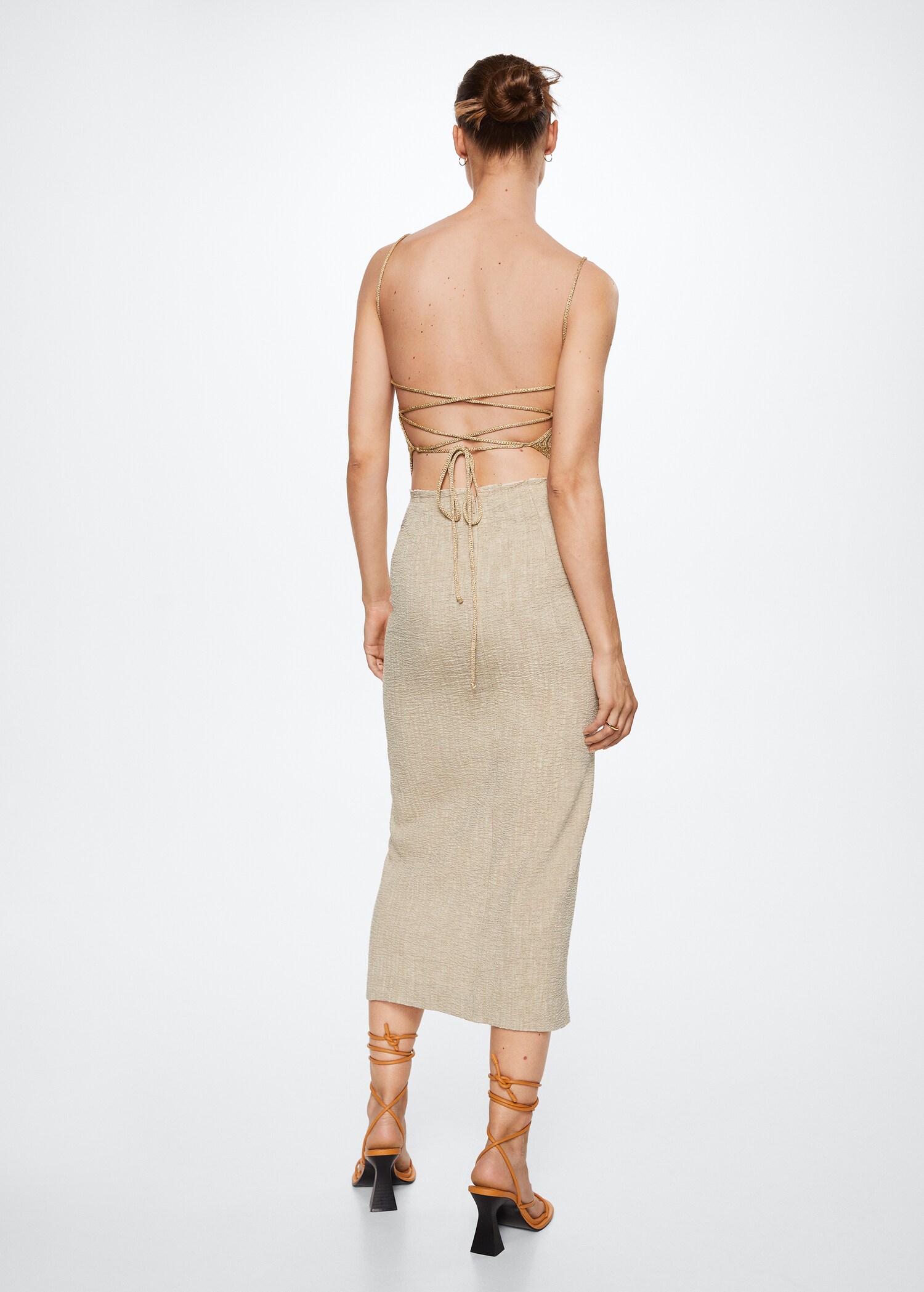 Linen pleated skirt - Reverse of the article