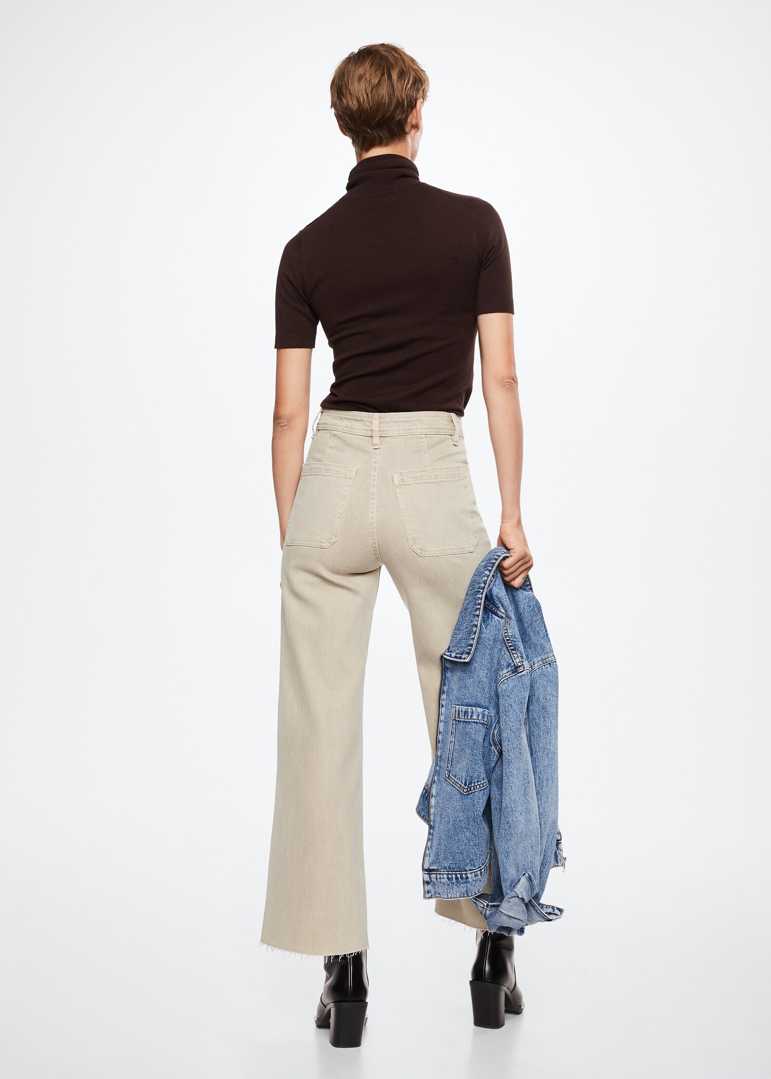 Jupe-culotte jean taille haute - Verso de l’article