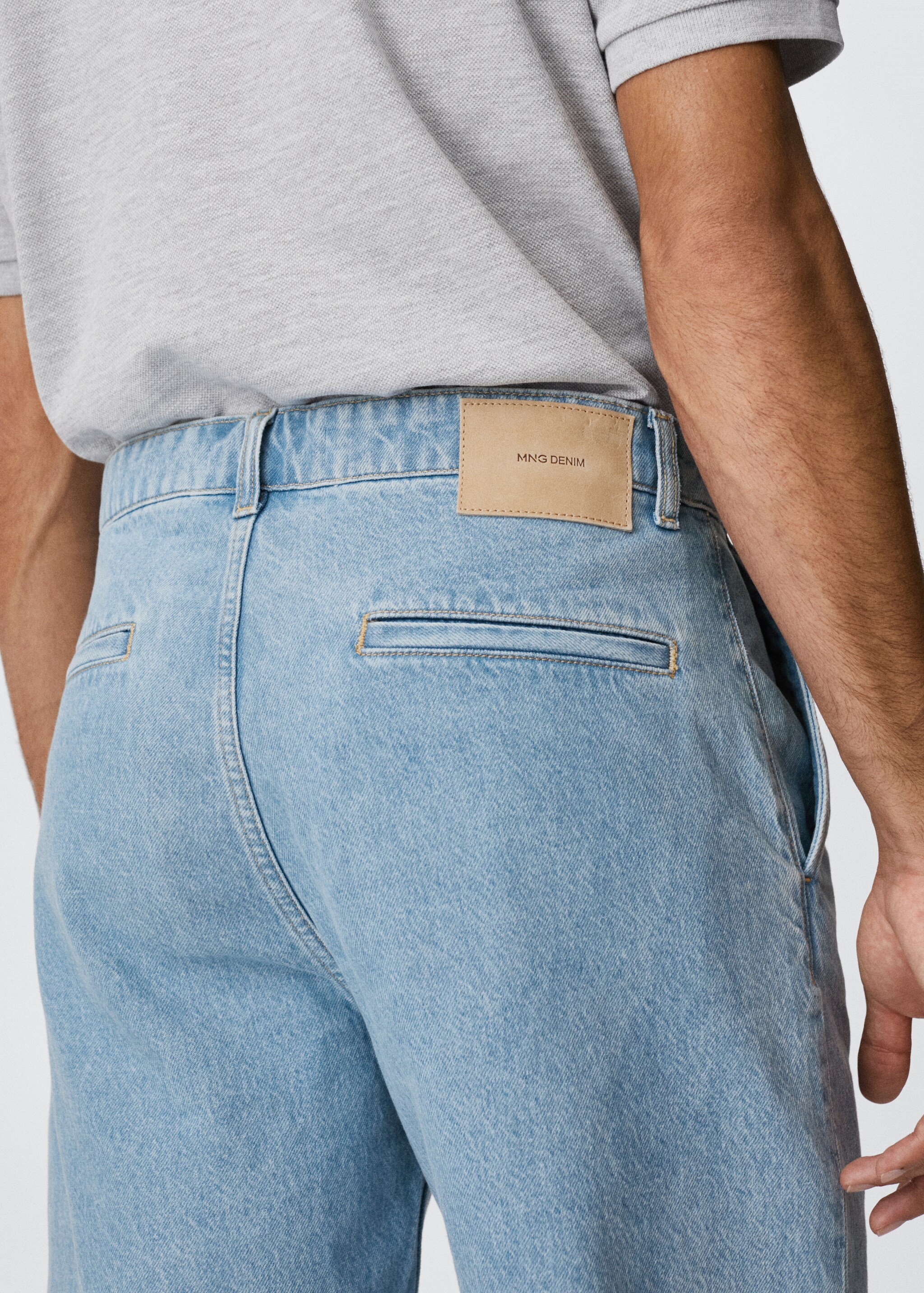 Pleated denim Bermuda shorts - Details of the article 3