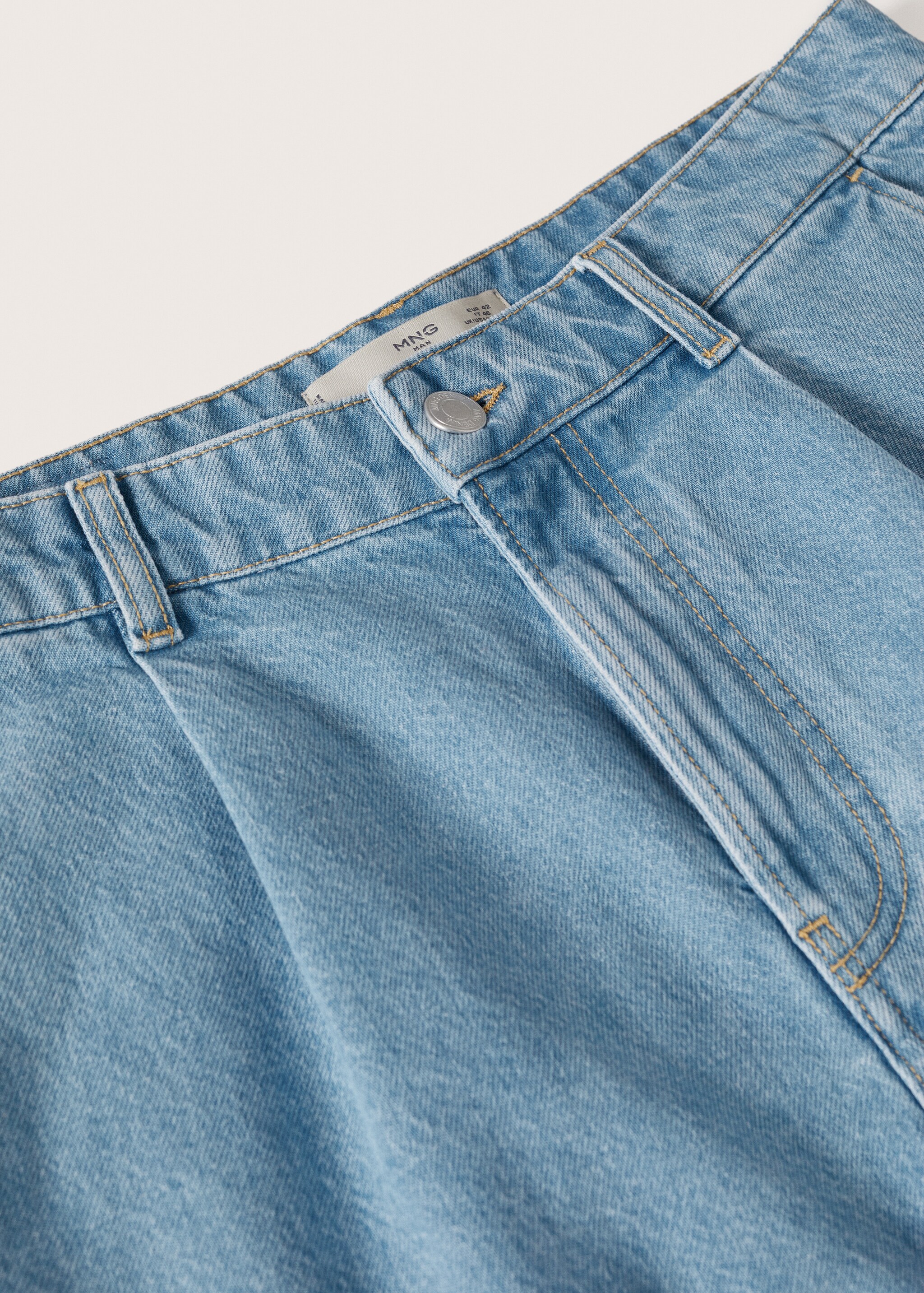 Pleated denim Bermuda shorts - Details of the article 8