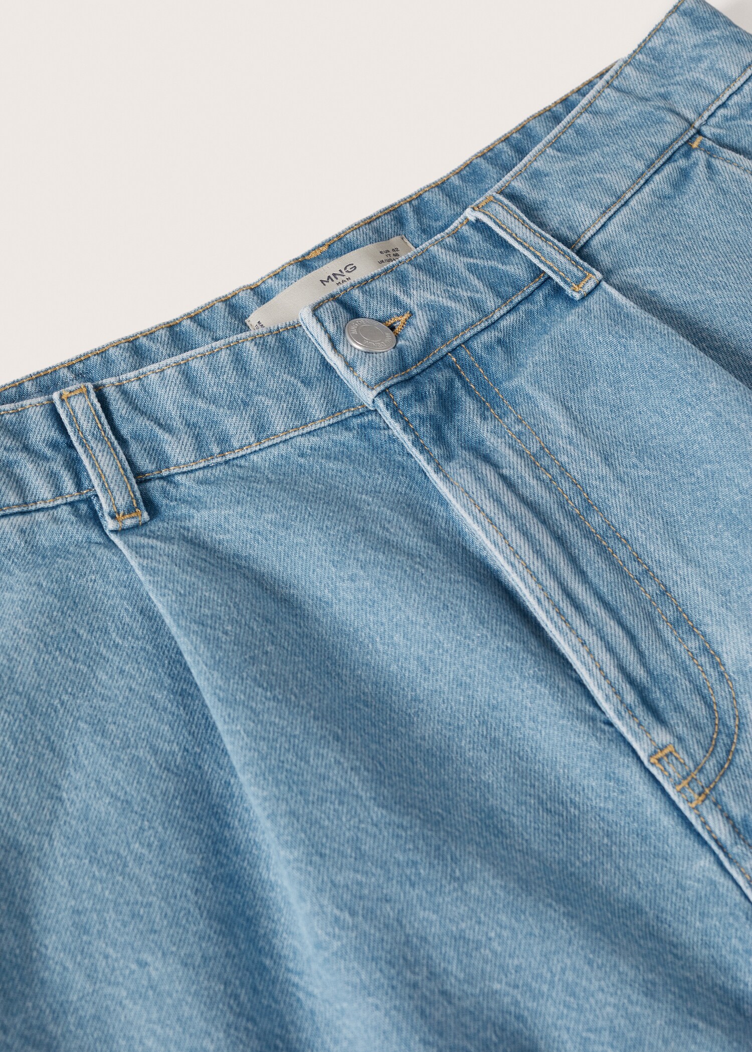 Pleated denim Bermuda shorts - Details of the article 8