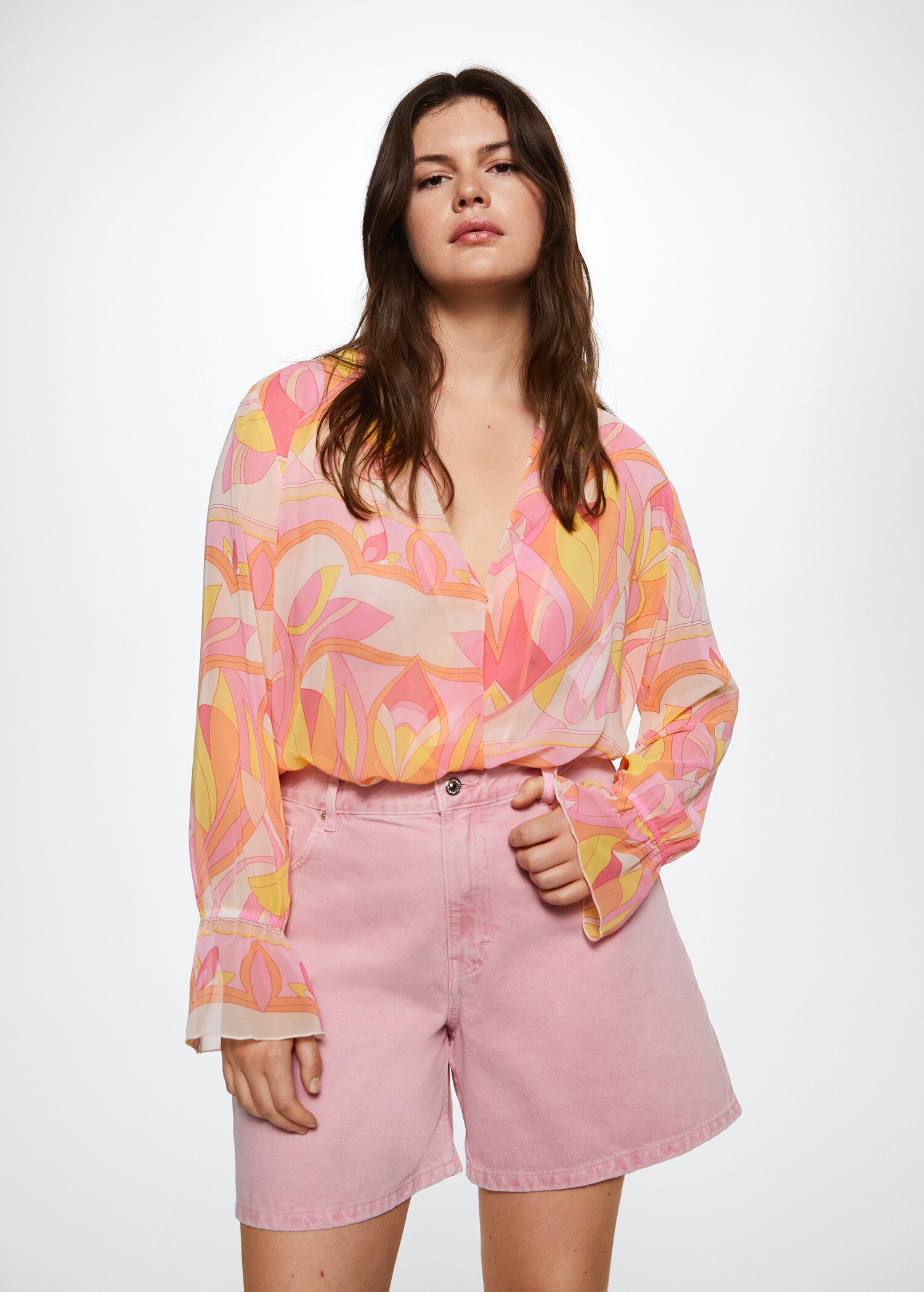 Blusa fluida estampada - Detalle del artículo 4