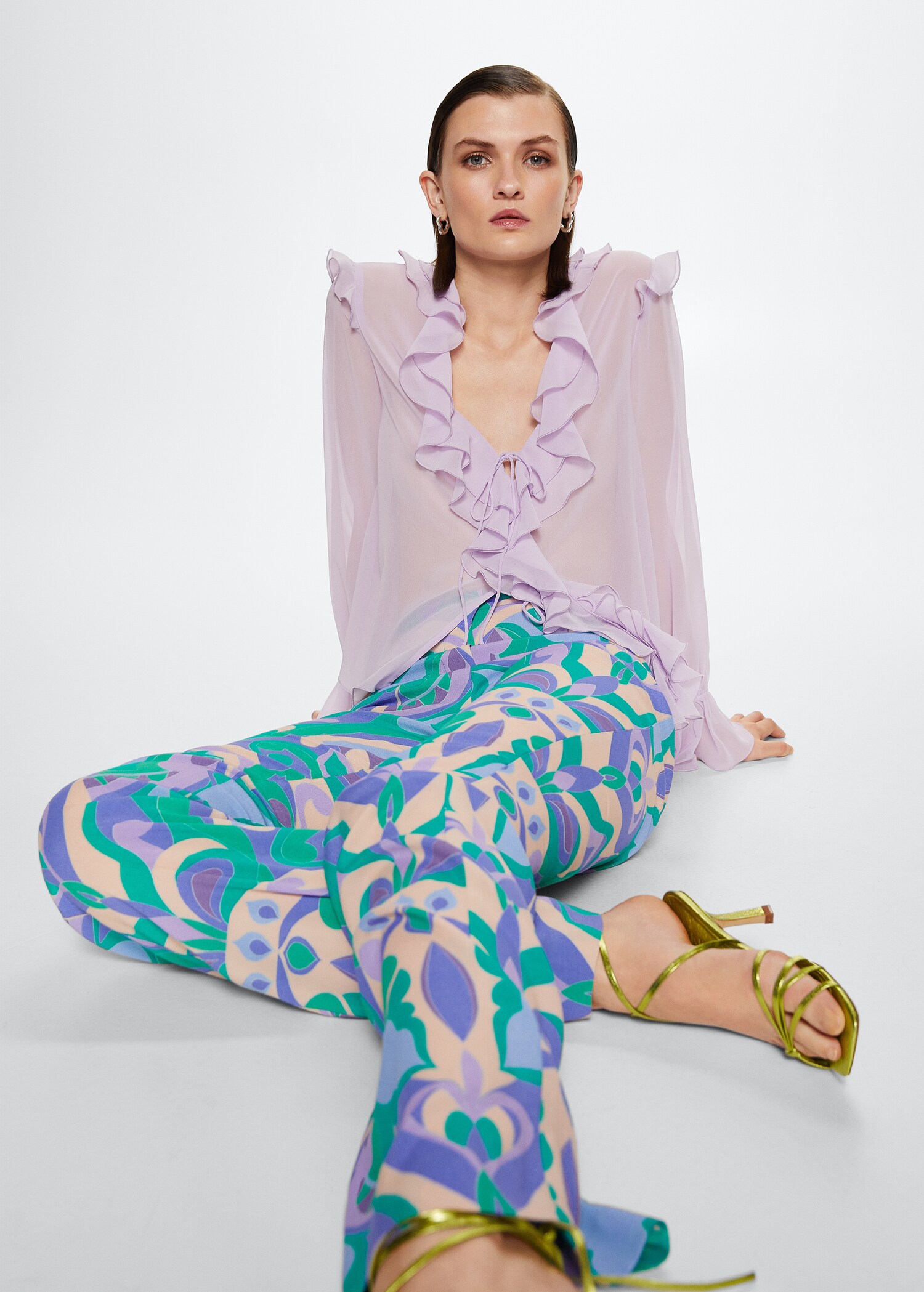 Flowy printed pants - Details of the article 1