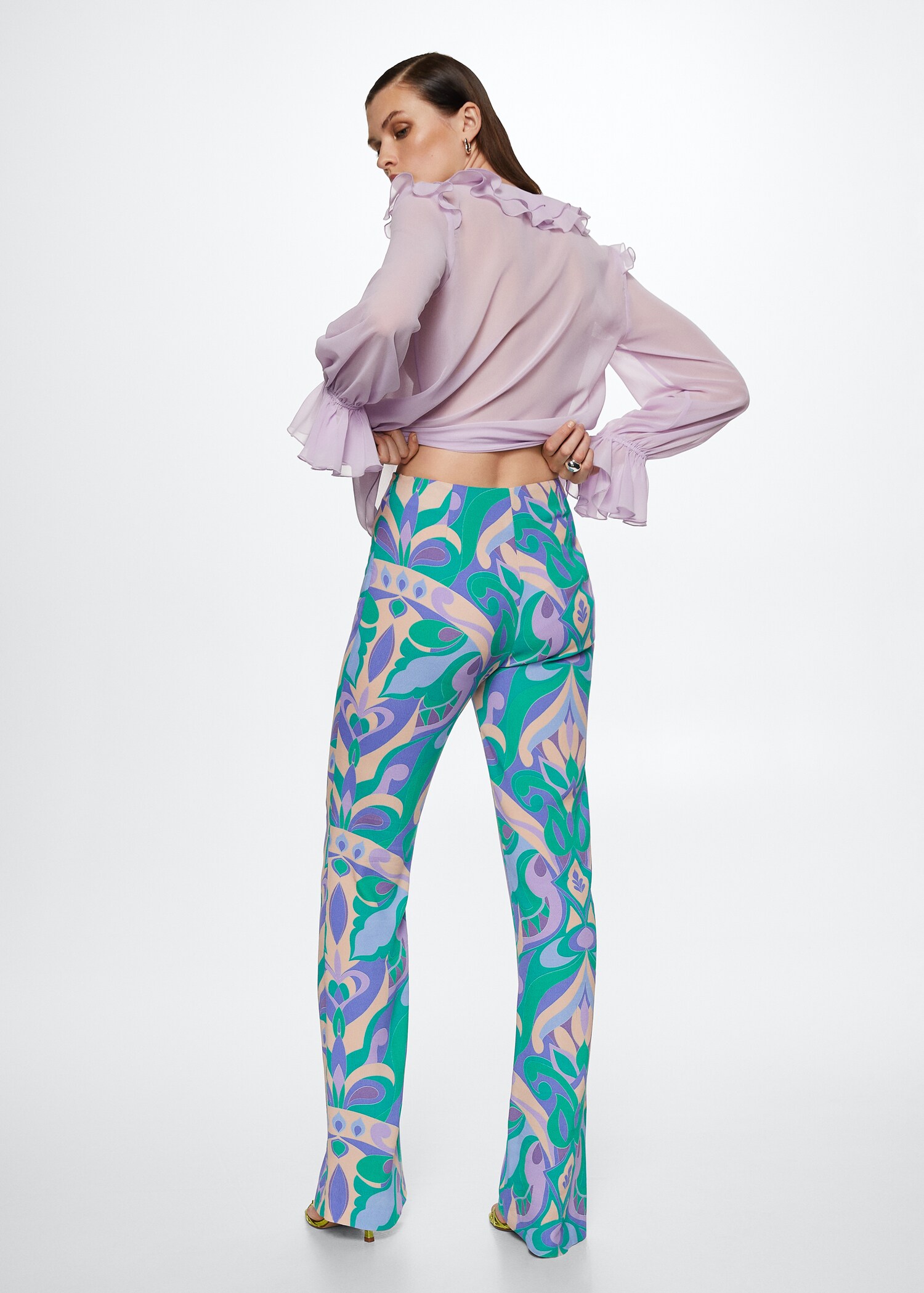 Flowy printed pants - Reverse of the article