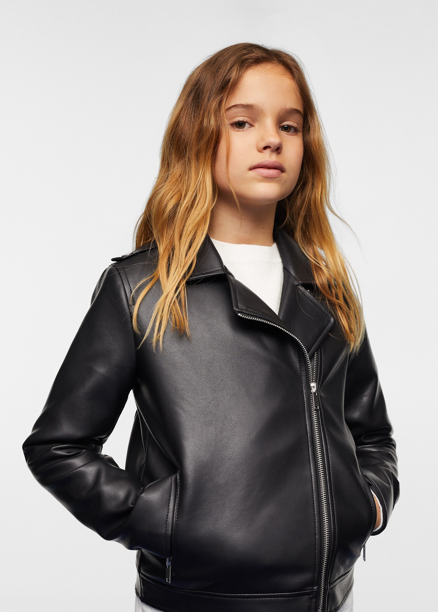 Leather-effect biker jacket - Medium plane