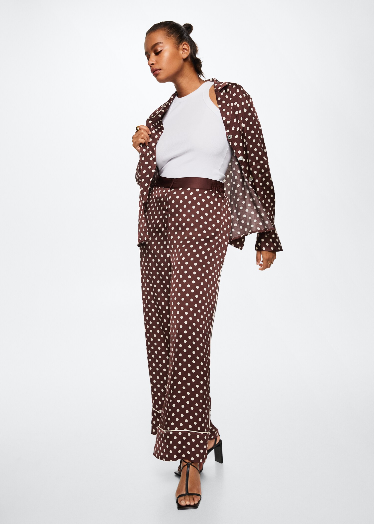 Polka-dot satin-finish shirt - Details of the article 4