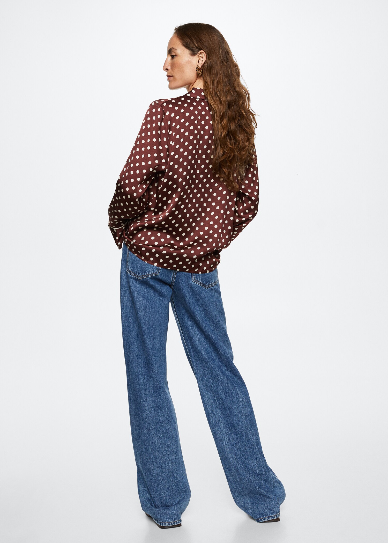 Polka-dot satin-finish shirt - Reverse of the article