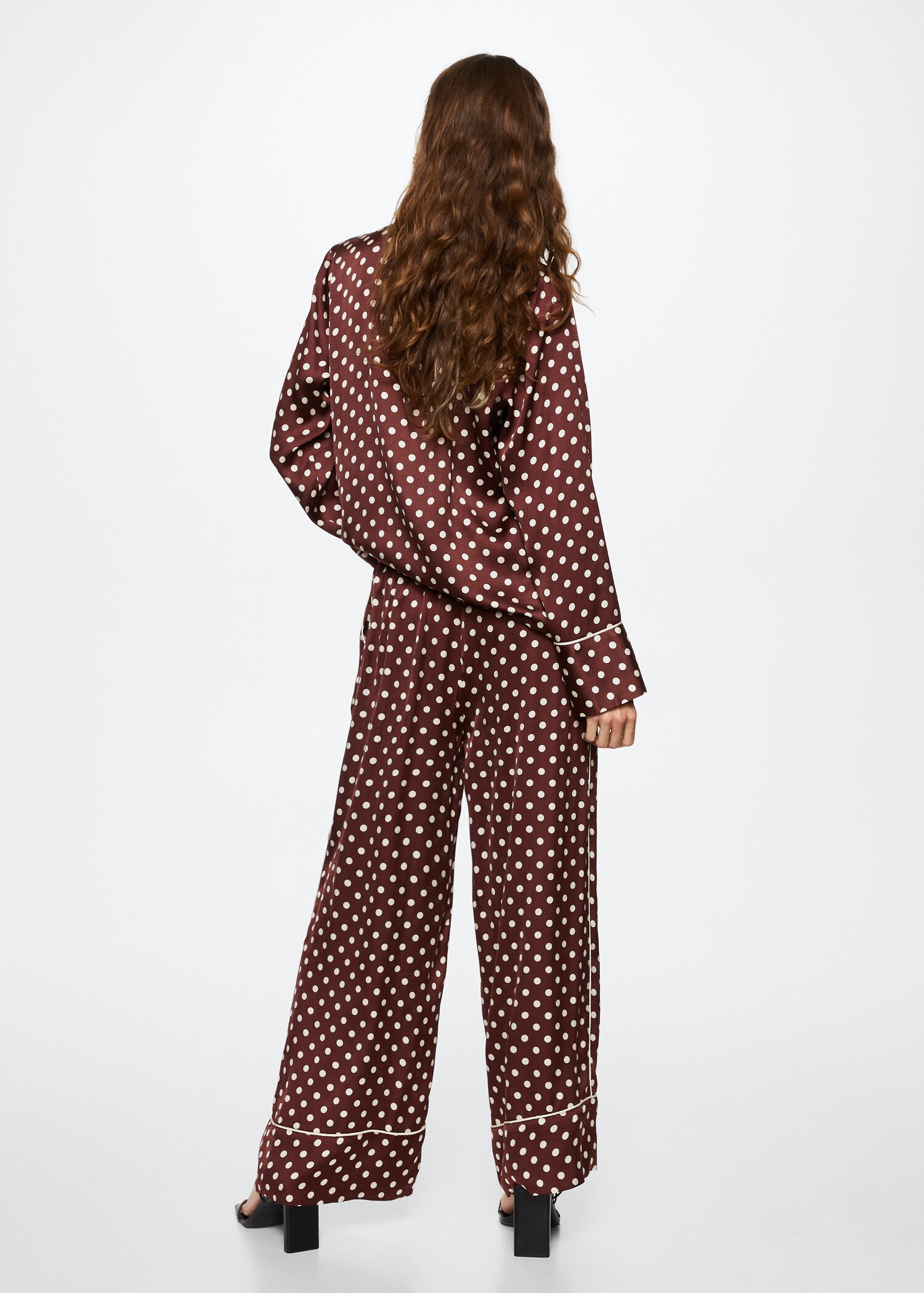 Polka-dot satin trousers - Reverse of the article