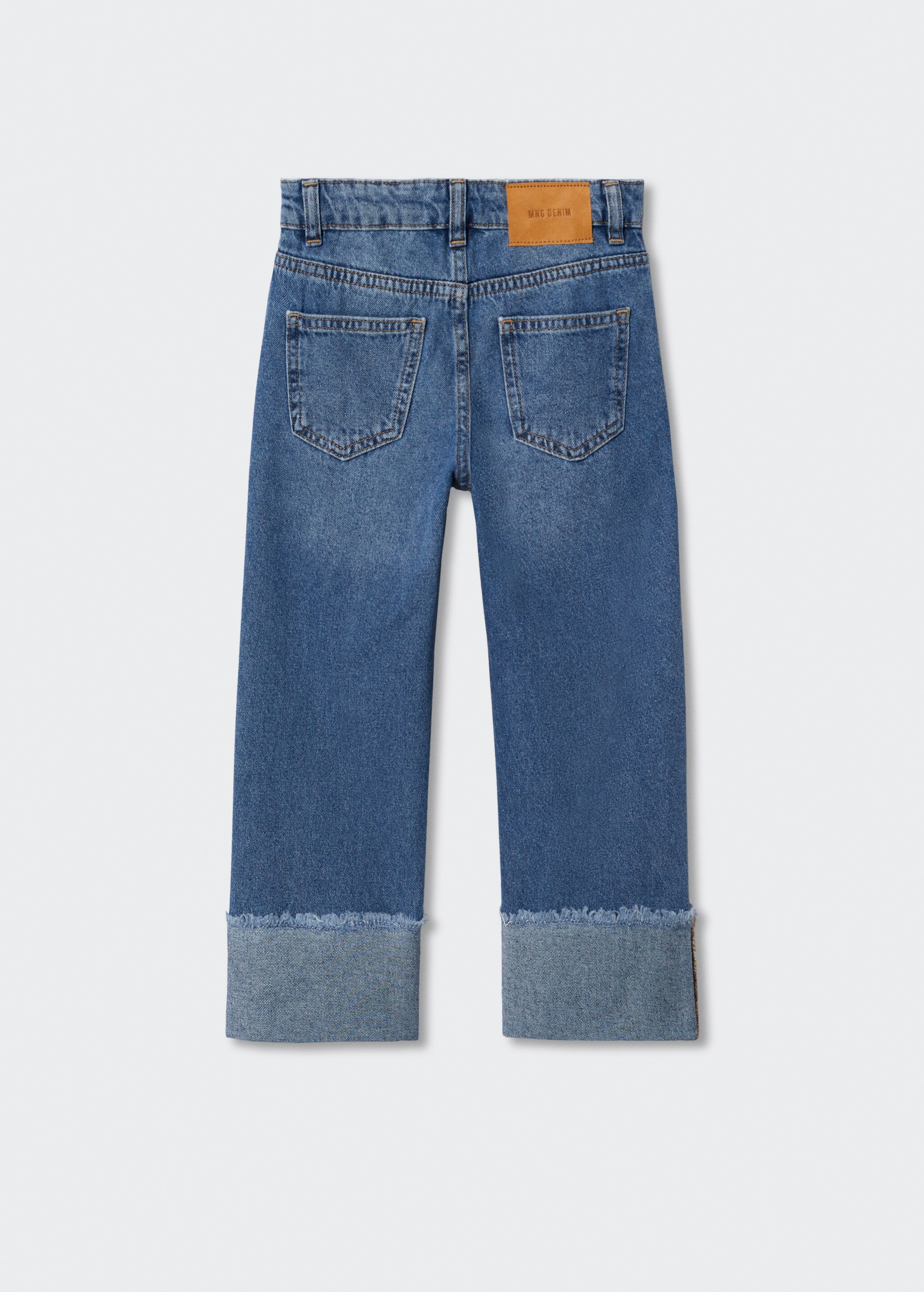 Jeans rectos bajo vuelto - Reverso del artículo
