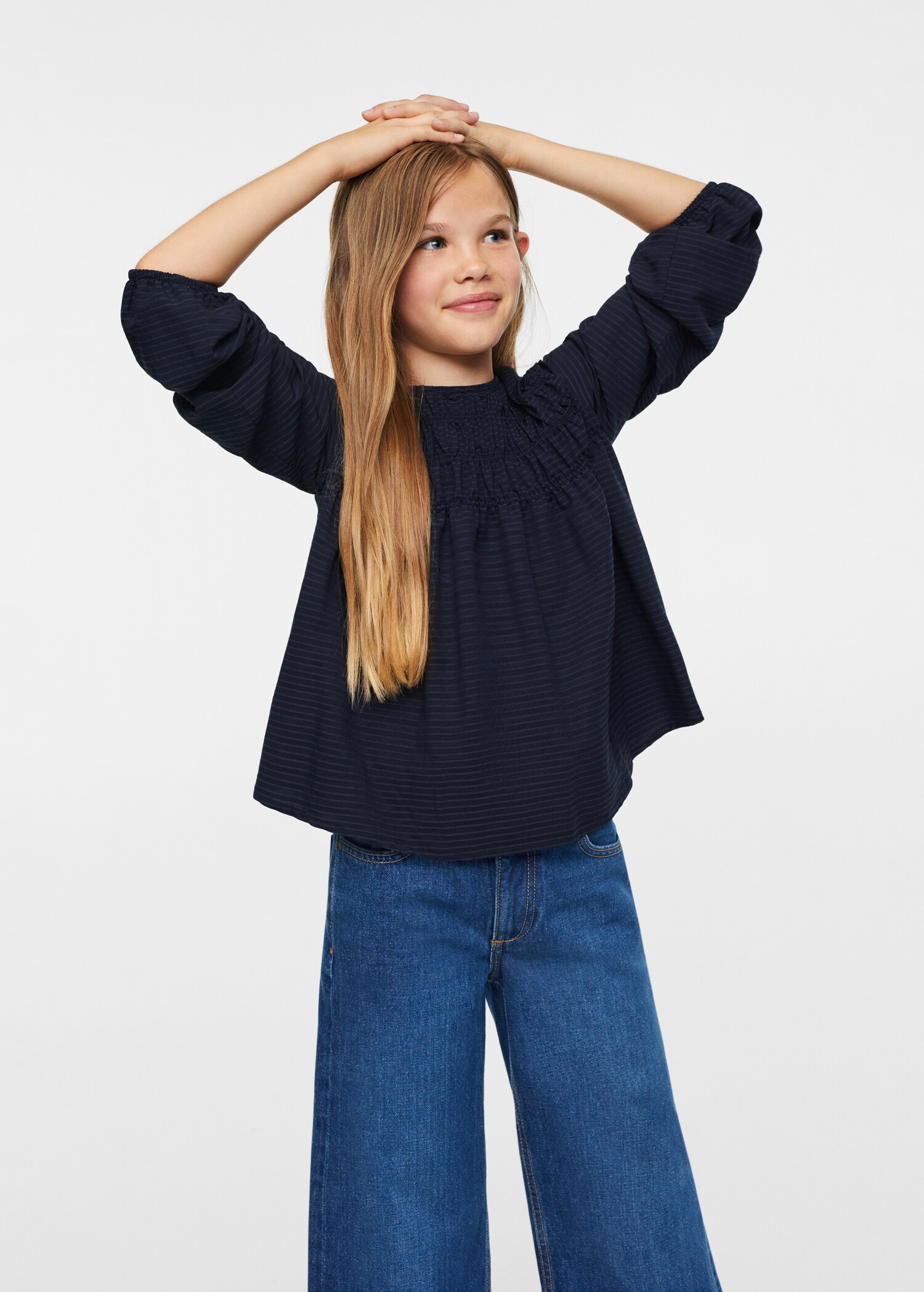 Ruched striped blouse - Medium plane