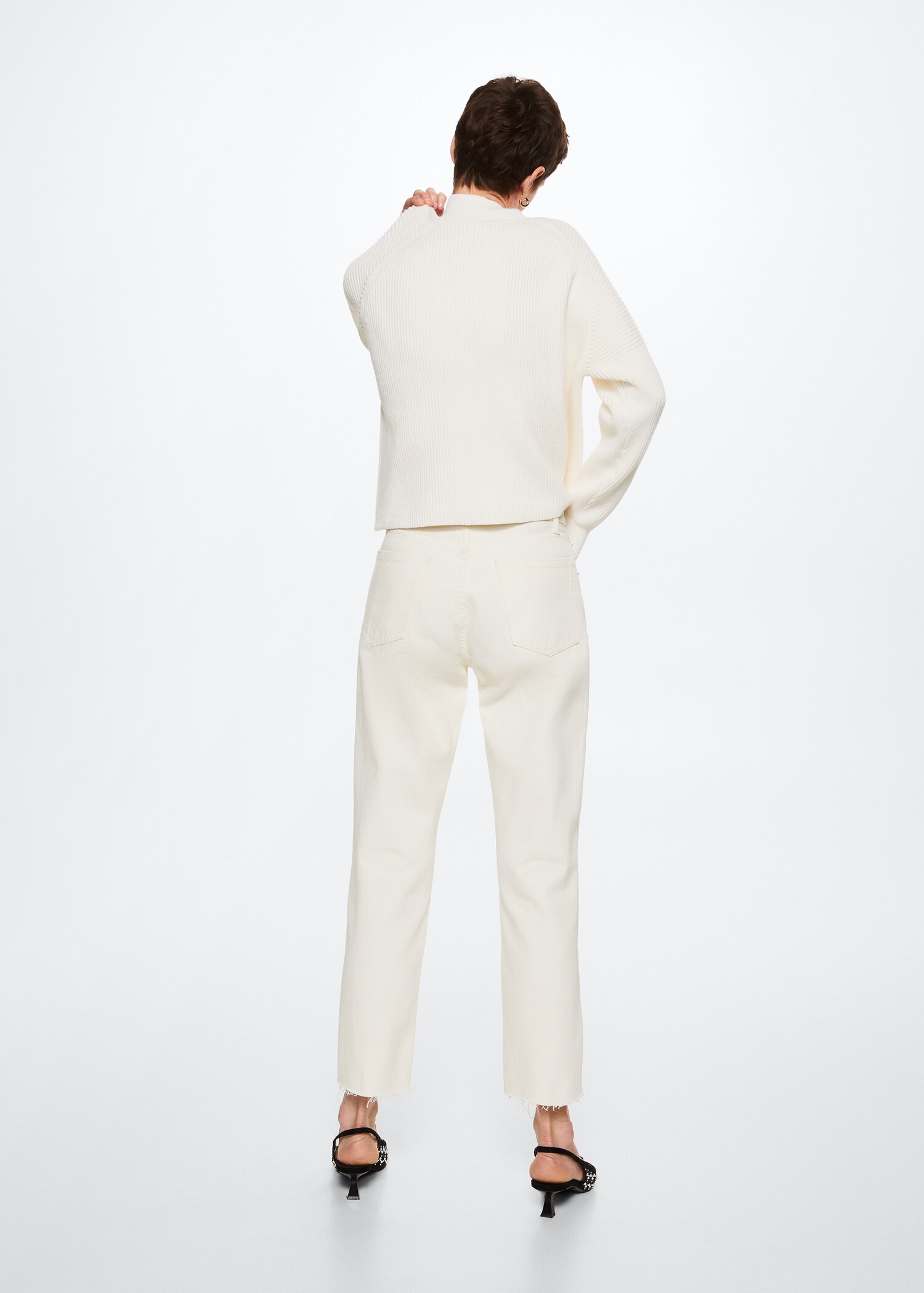 High-waist cropped straight jeans - Reverse of the article