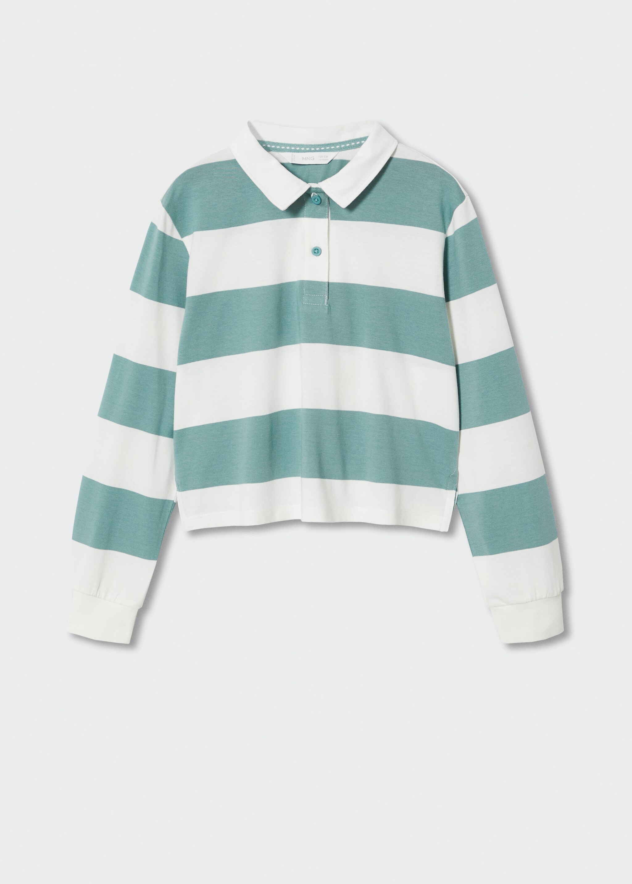 Striped long-sleeved polo shirt - Article without model