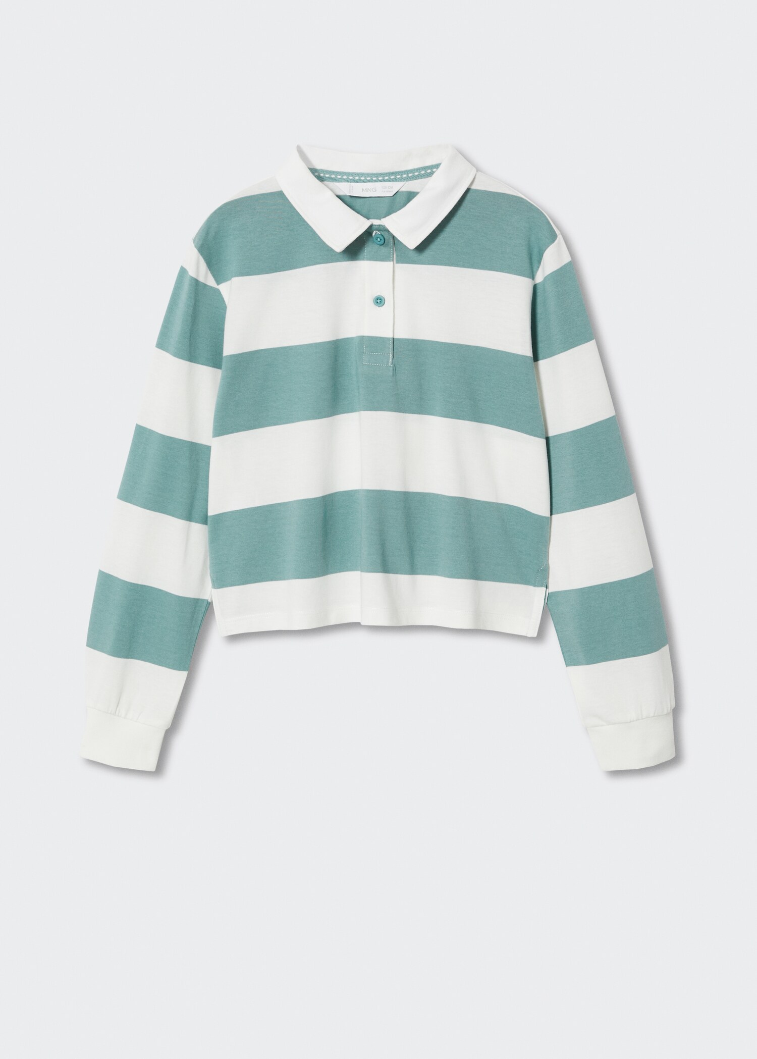 Striped long-sleeved polo shirt - Article without model