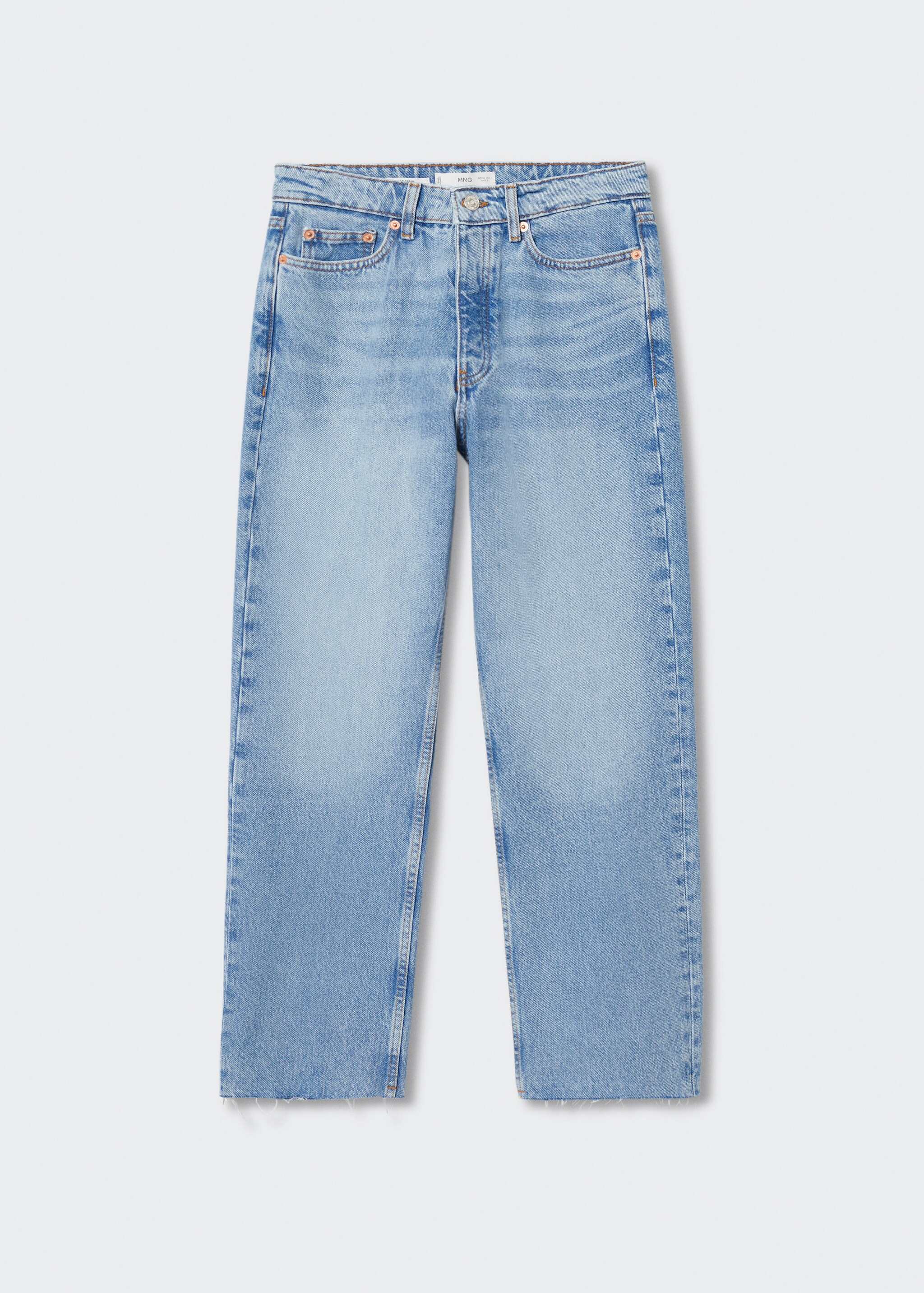Rette jeans cropped med høyt liv - Artikkel uten modell
