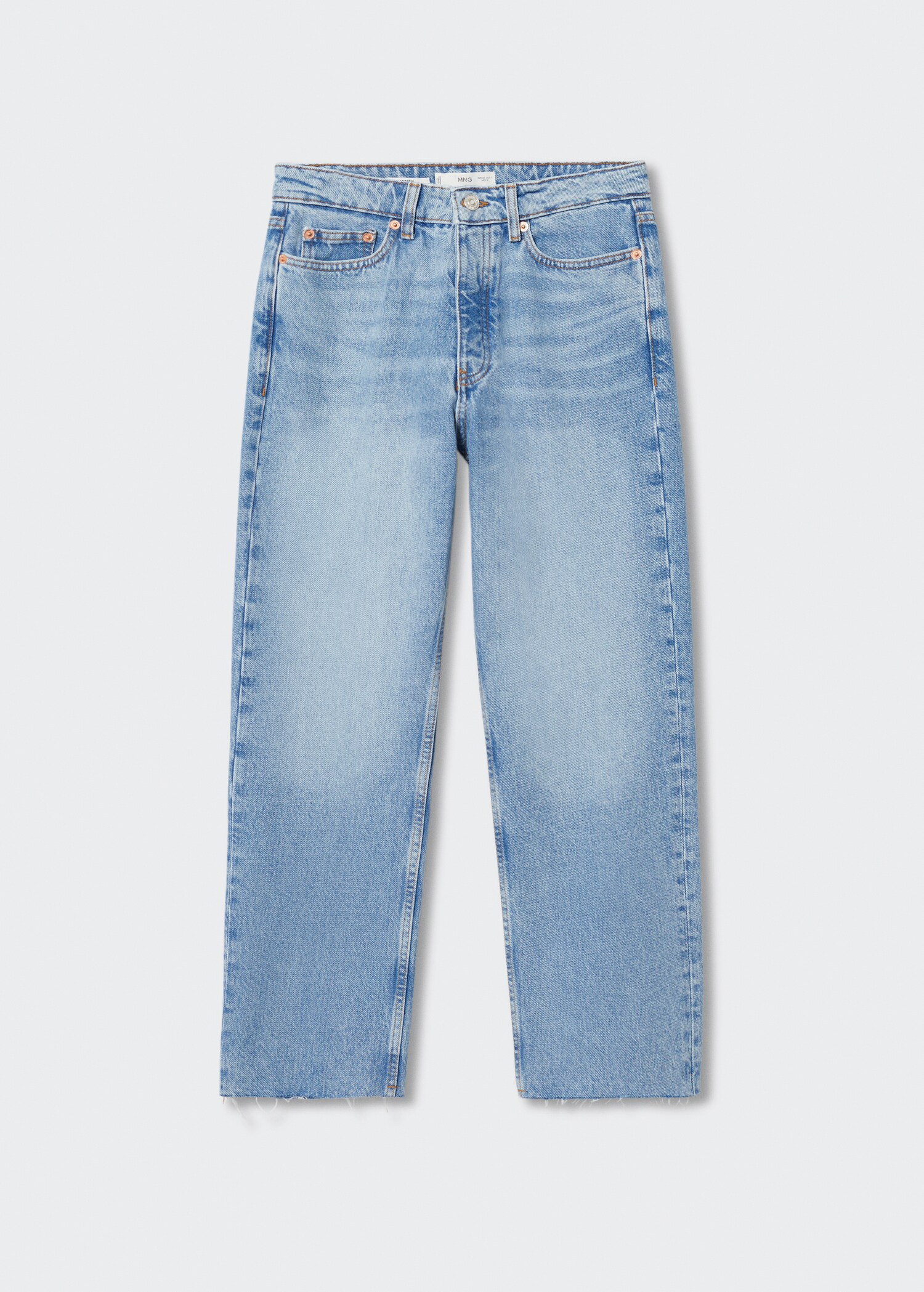 Rette jeans cropped med høyt liv - Artikkel uten modell