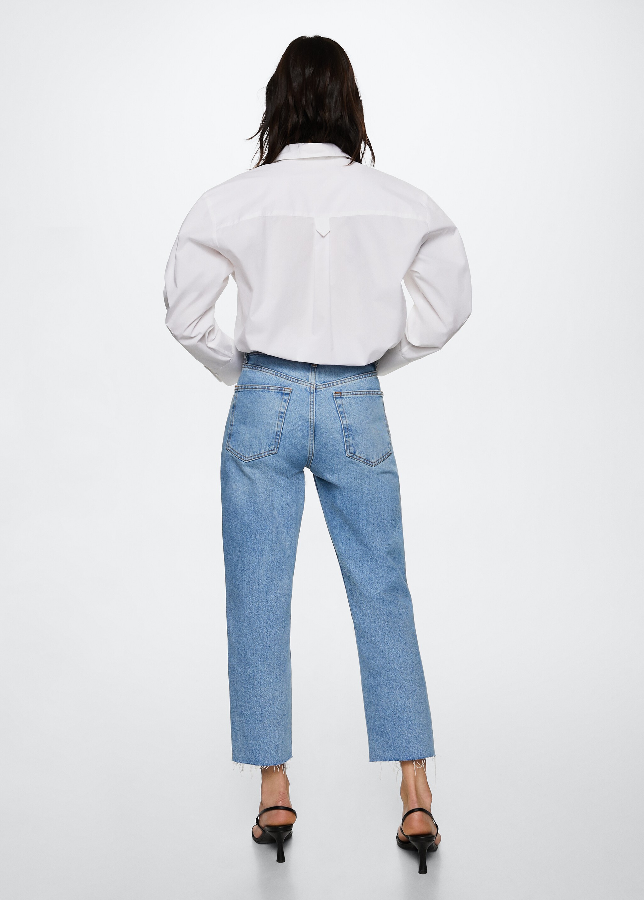Jeans rectos tiro alto crop - Reverso del artículo