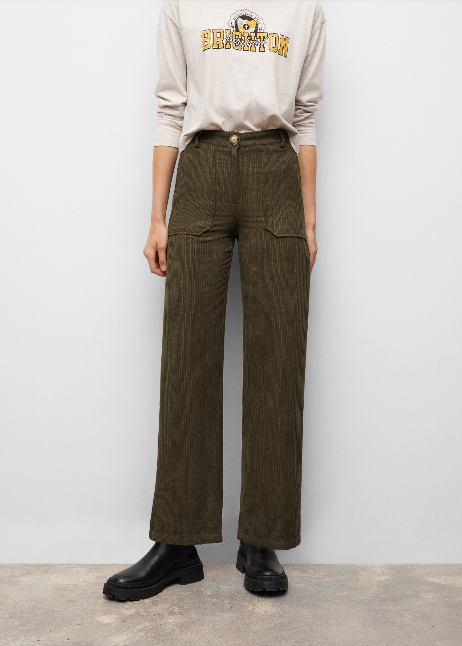 Pantalon droit velours côtelé - Détail de l'article 1