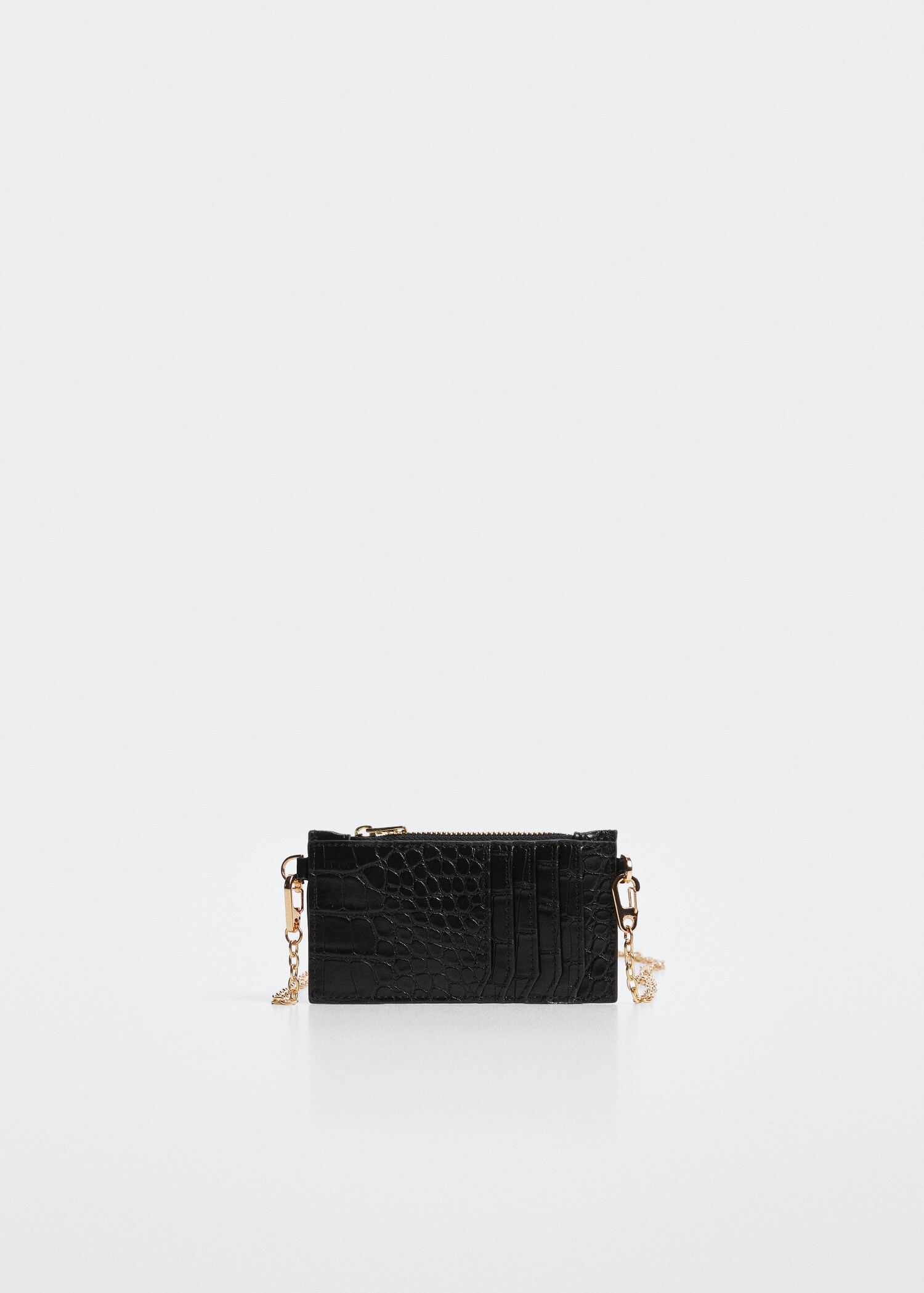 Croc-effect cardholder with chain - Medium plane