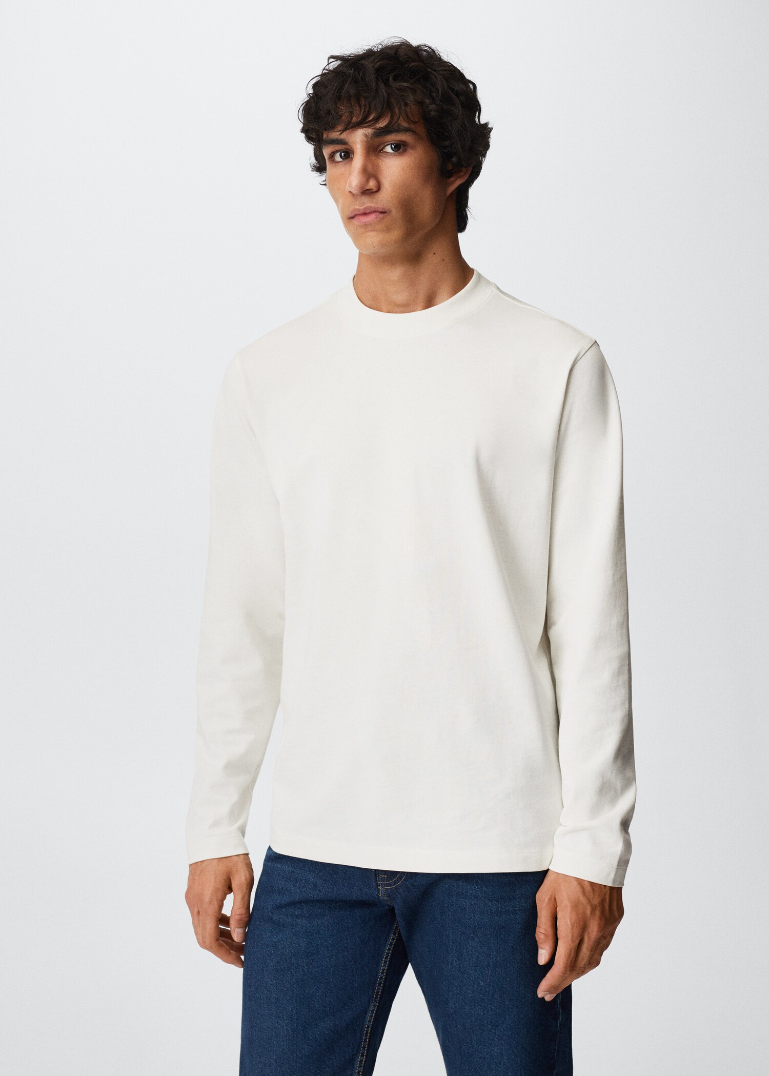 Long sleeve cotton t-shirt - Medium plane
