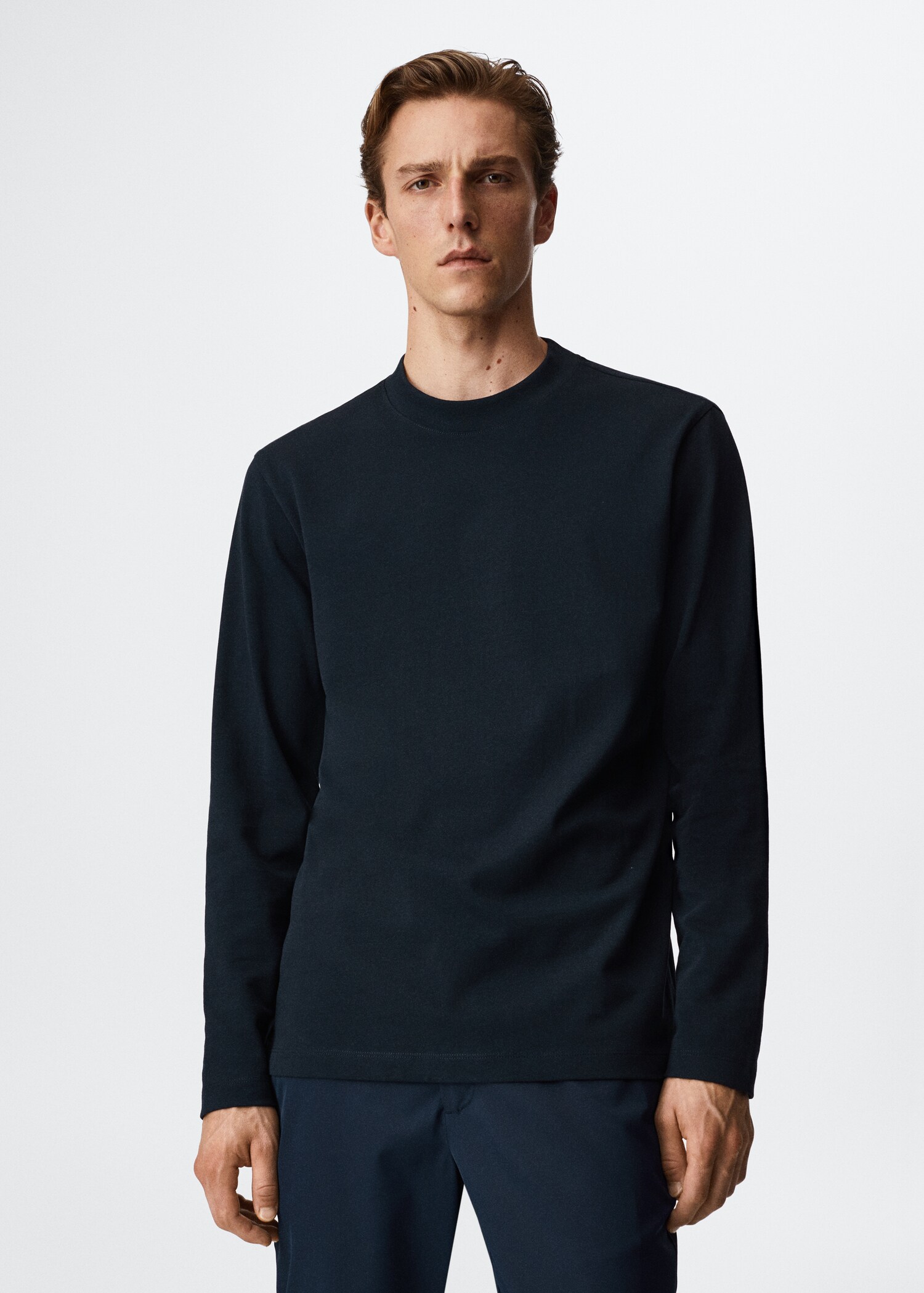 Long sleeve cotton t-shirt - Medium plane