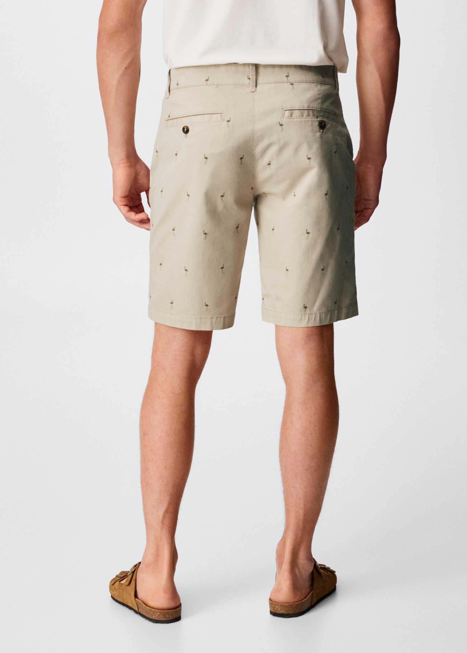 Printed cotton bermuda shorts - Reverse of the article