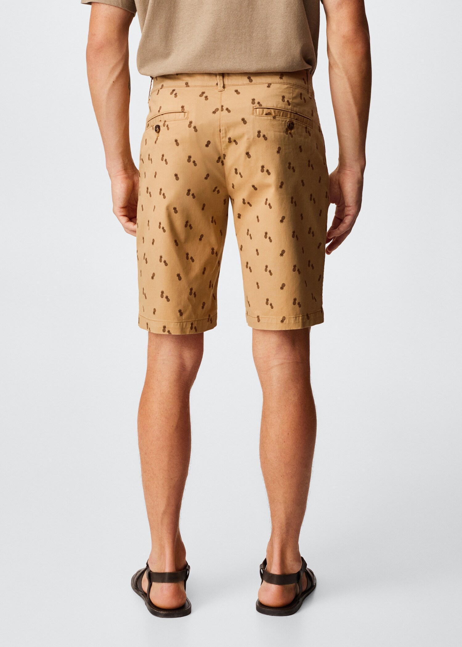 Printed cotton bermuda shorts - Reverse of the article