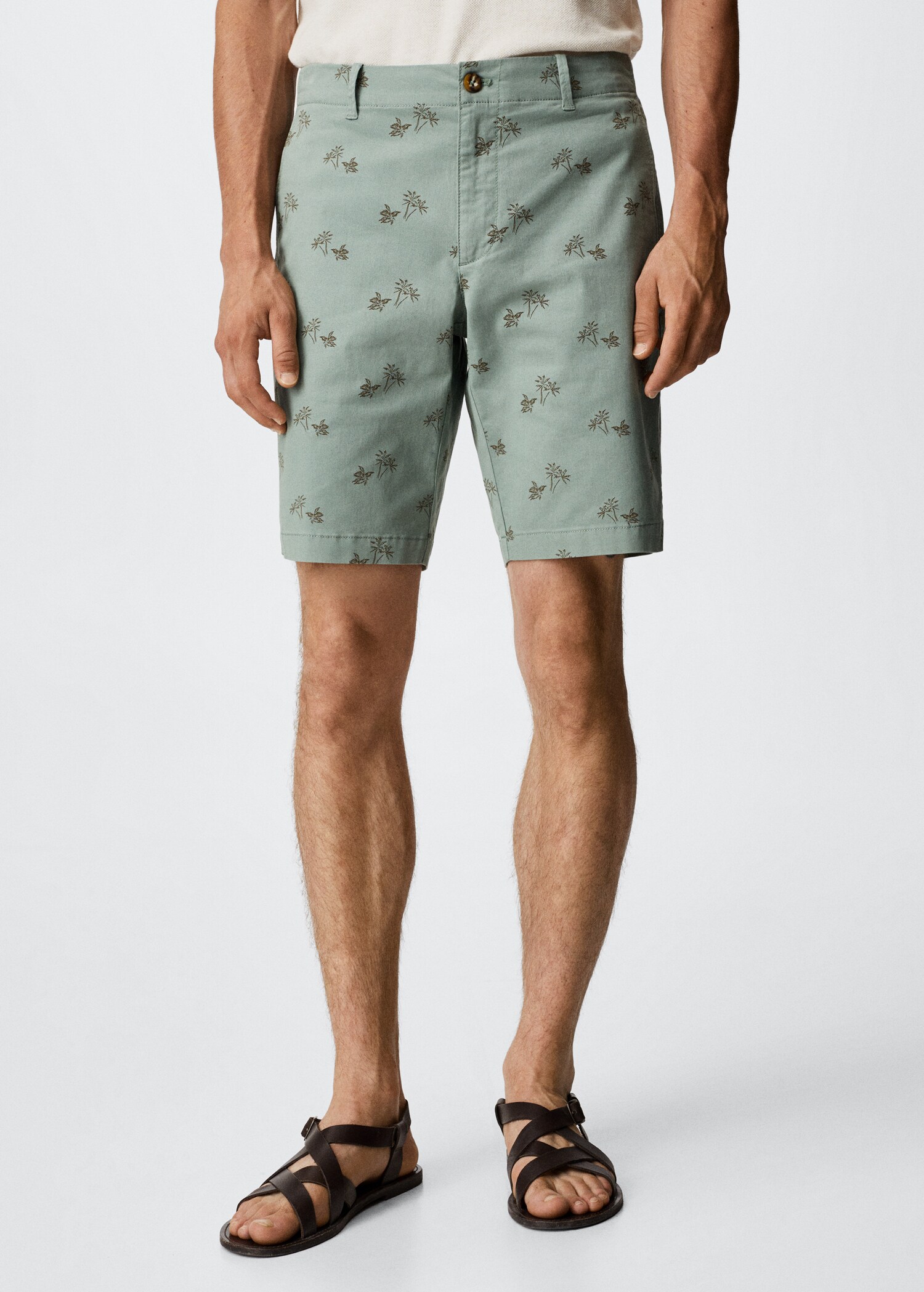 Printed cotton bermuda shorts - Medium plane