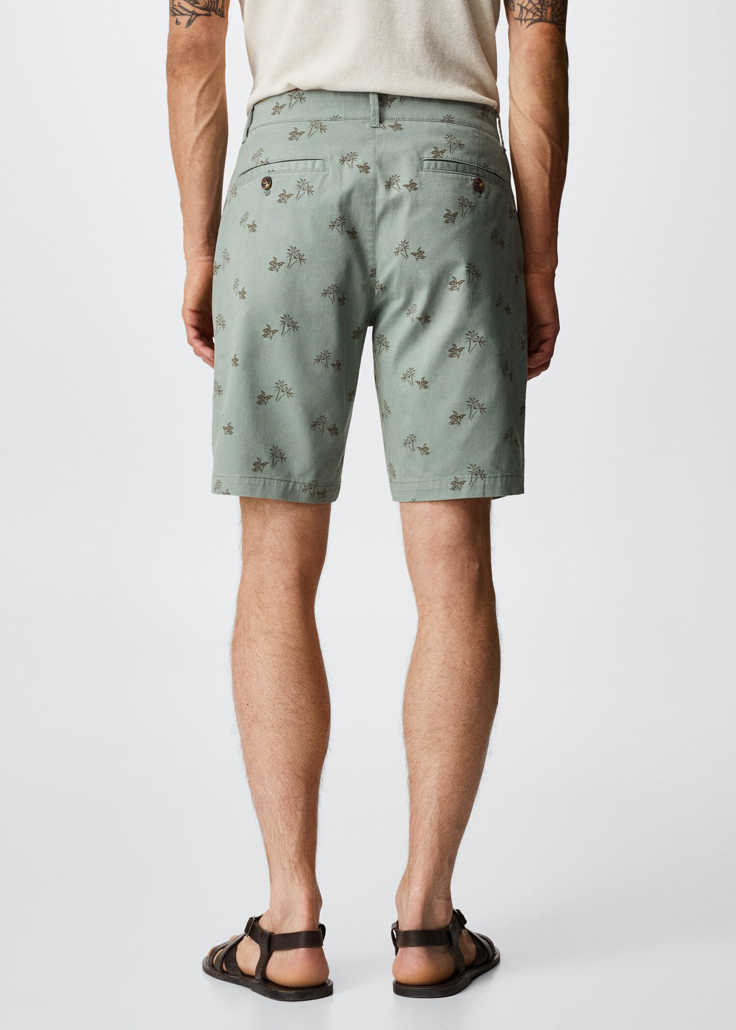 Printed cotton bermuda shorts - Reverse of the article