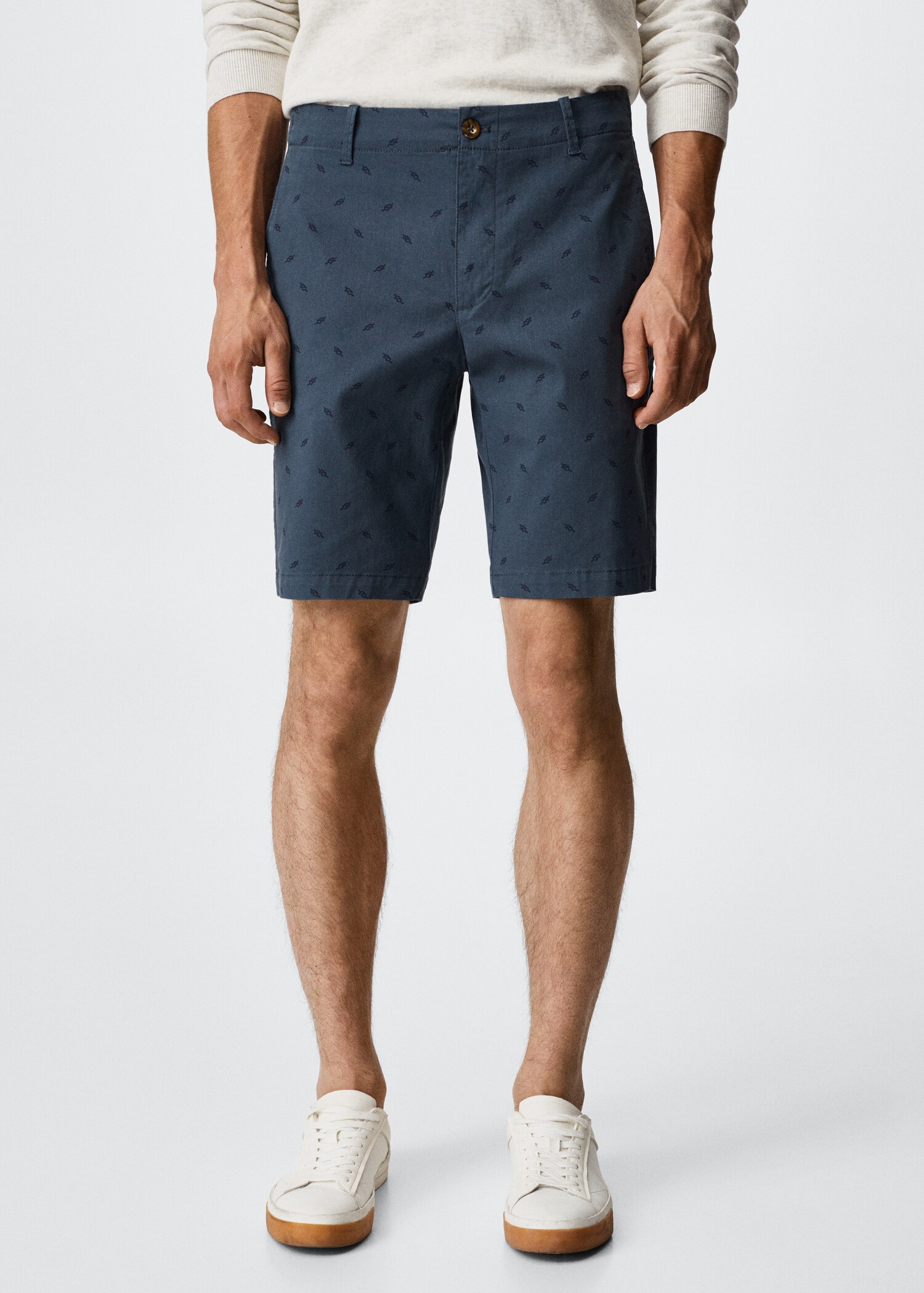 Printed cotton bermuda shorts - Medium plane