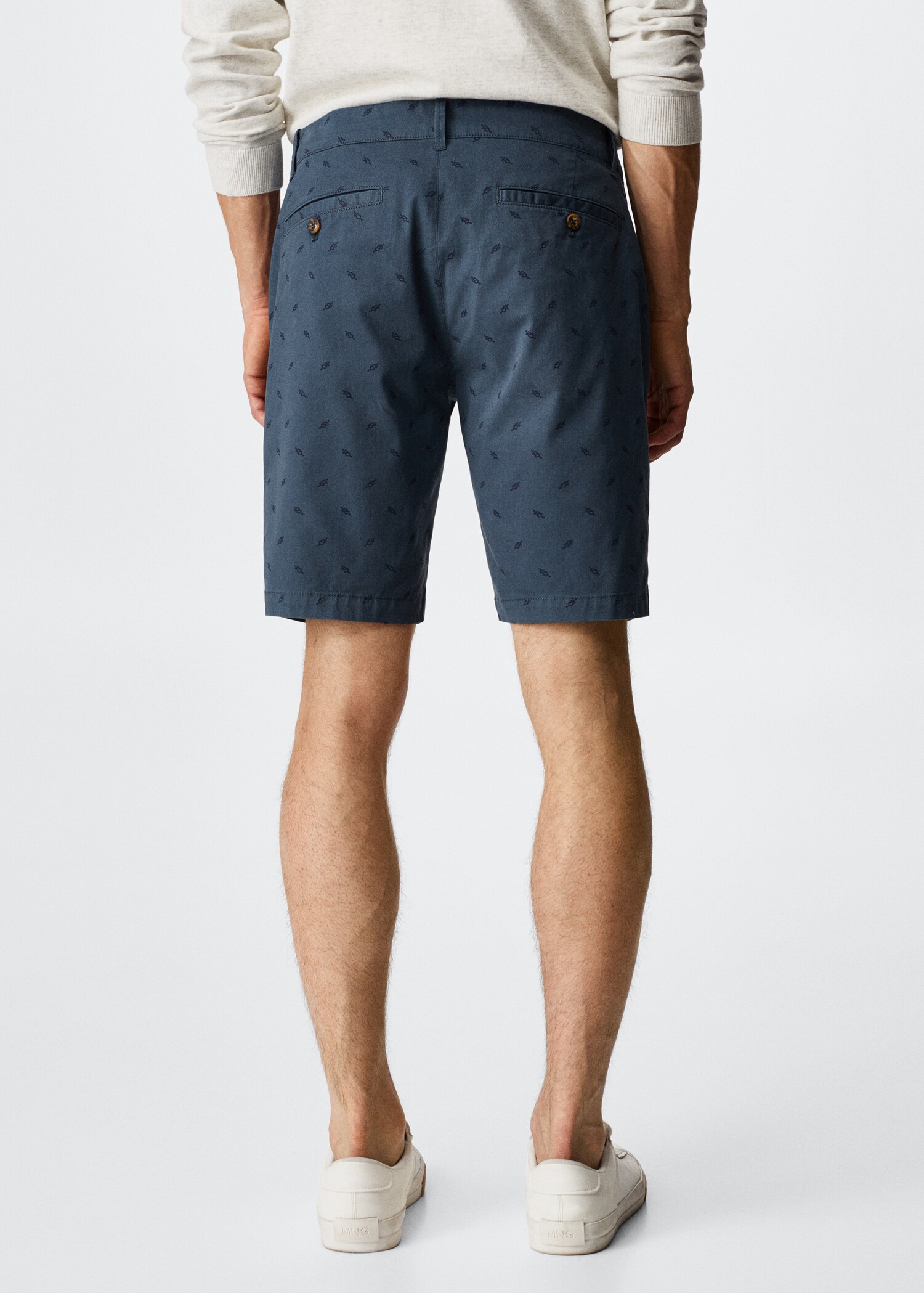 Printed cotton bermuda shorts - Reverse of the article