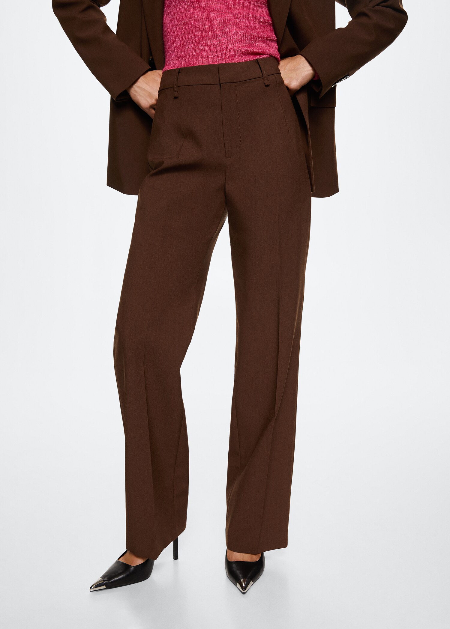 Straight suit trousers - Medium plane