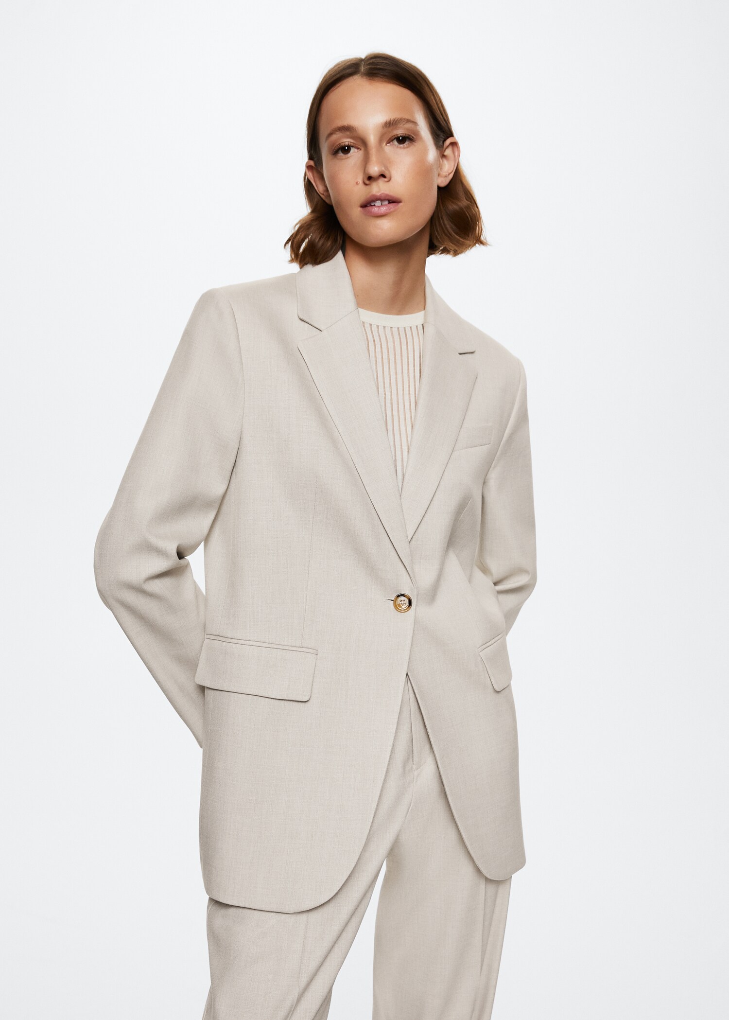 Patterned suit blazer - Medium plane