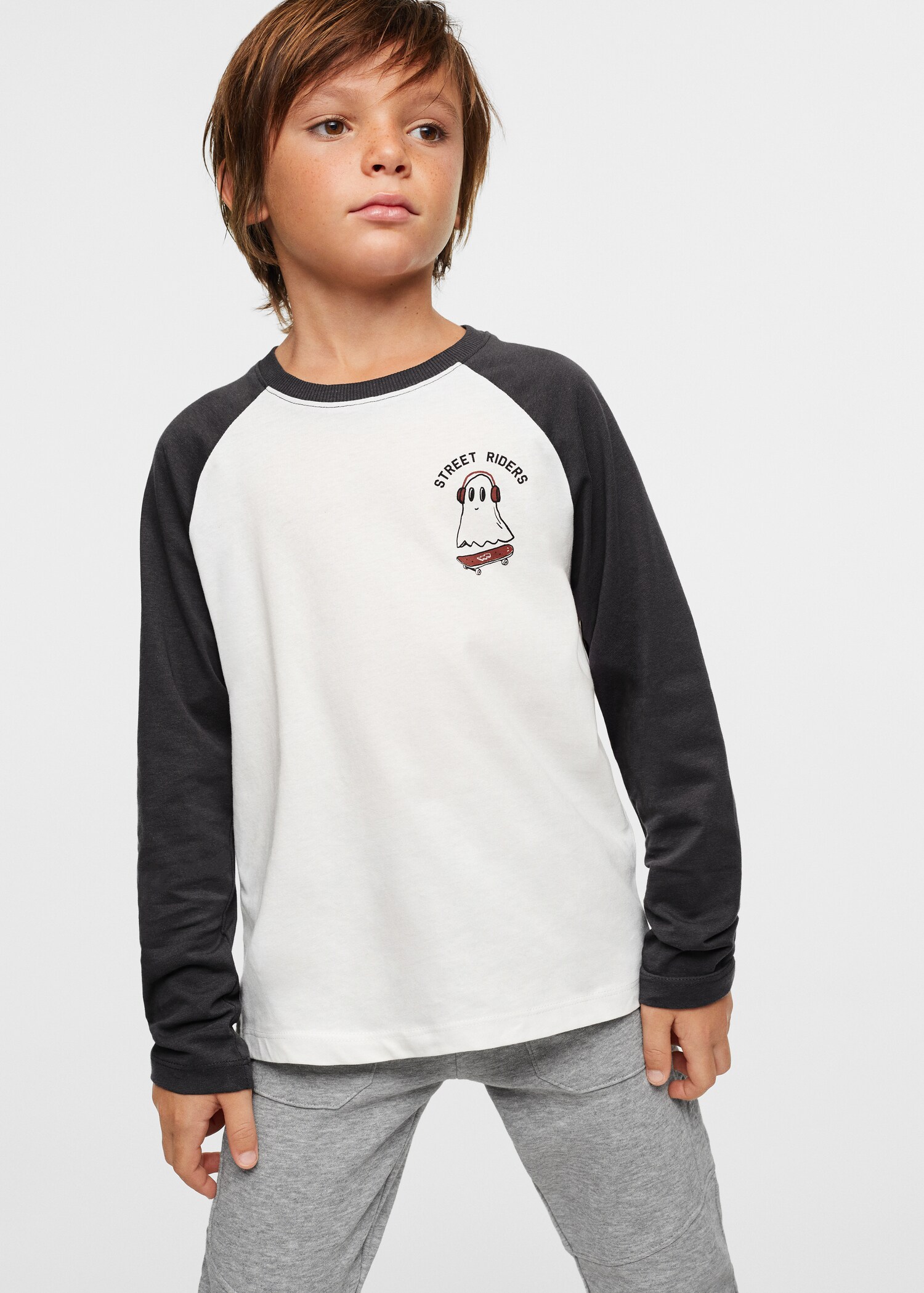 Printed long sleeve t-shirt - Medium plane