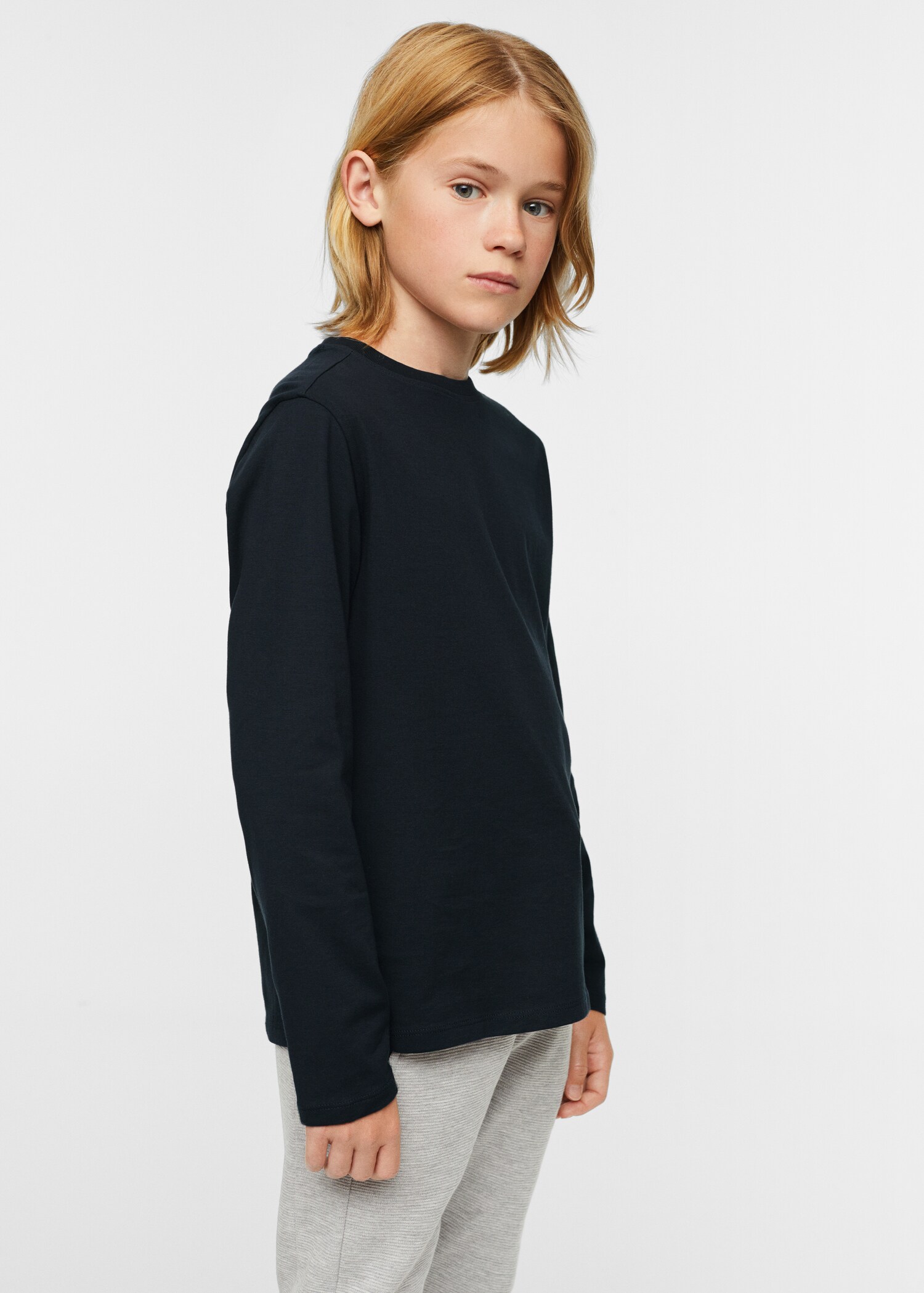 Long sleeve cotton t-shirt - Medium plane