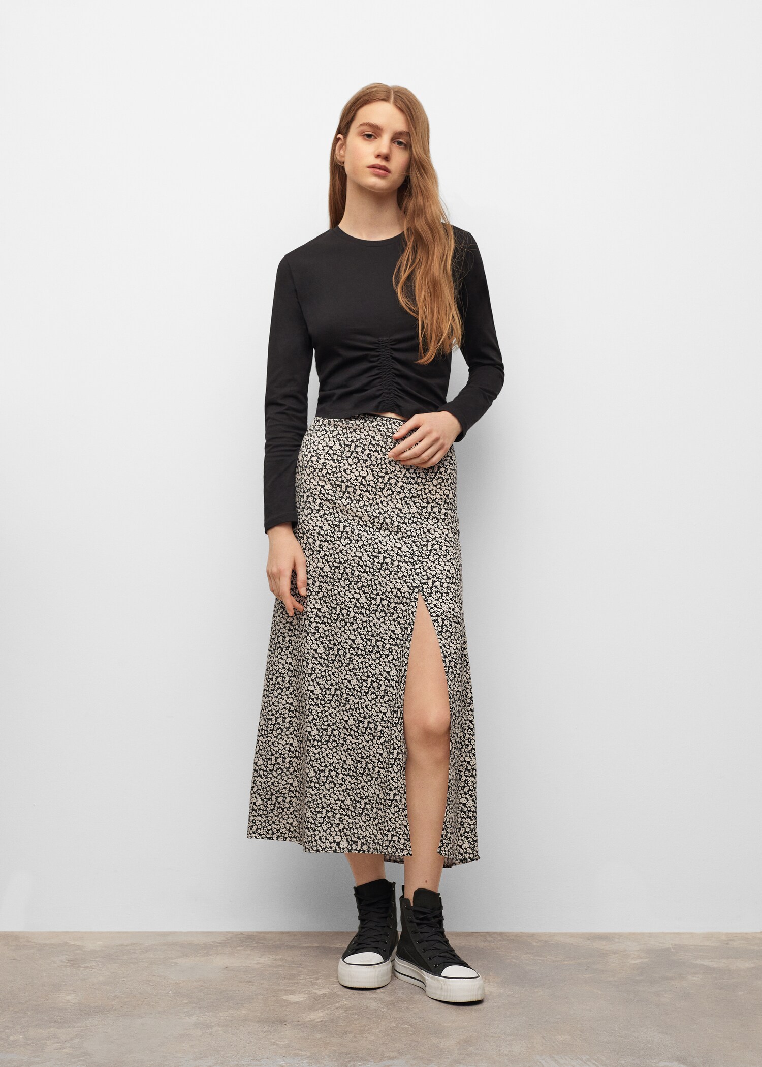 Flowy printed skirt - Medium plane