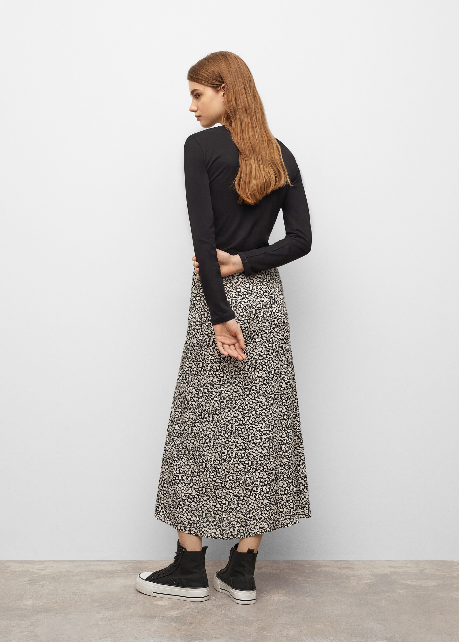 Flowy printed skirt - Reverse of the article