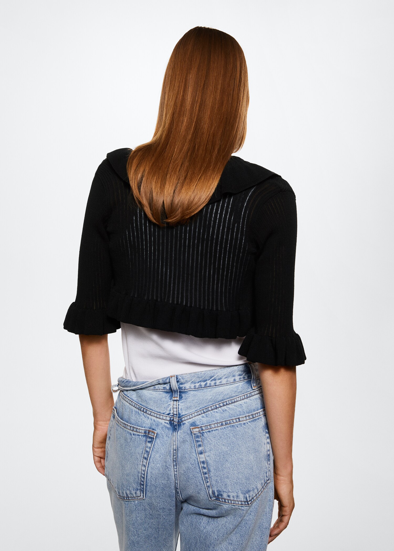Ruffle  knit cardigan - Reverse of the article