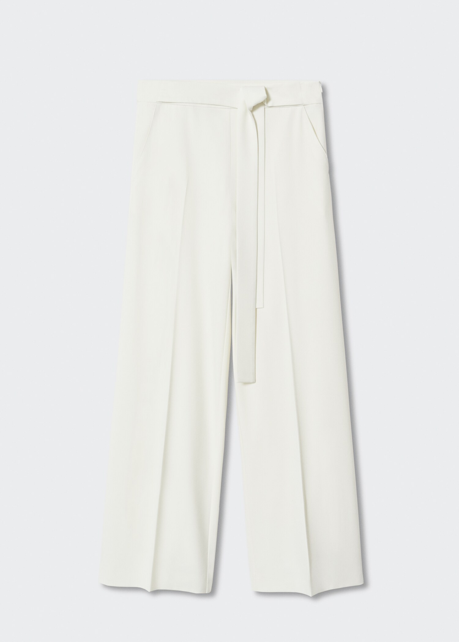 Flowy straight-fit trousers with bow - Article without model