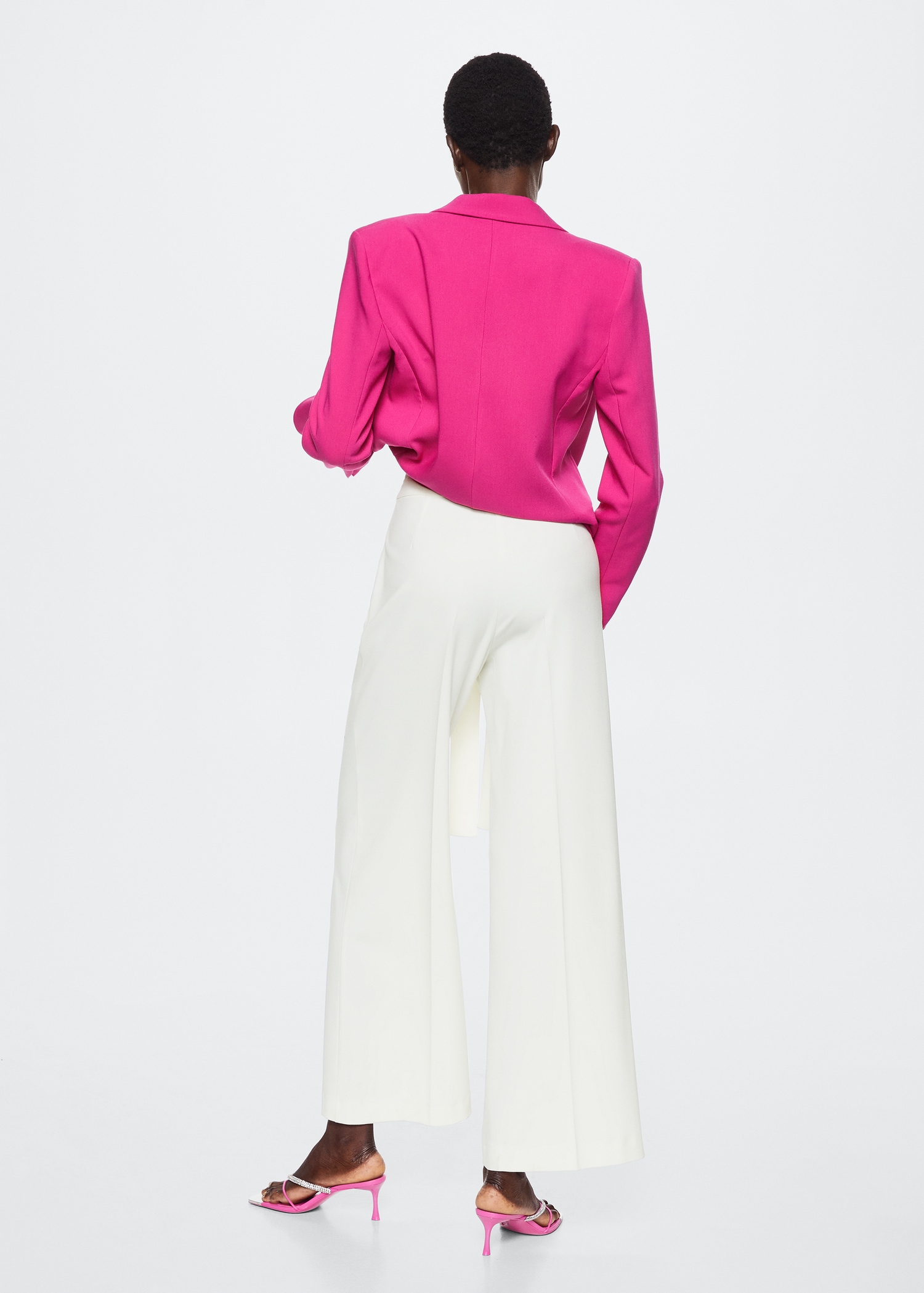 Flowy straight-fit trousers with bow - Reverse of the article
