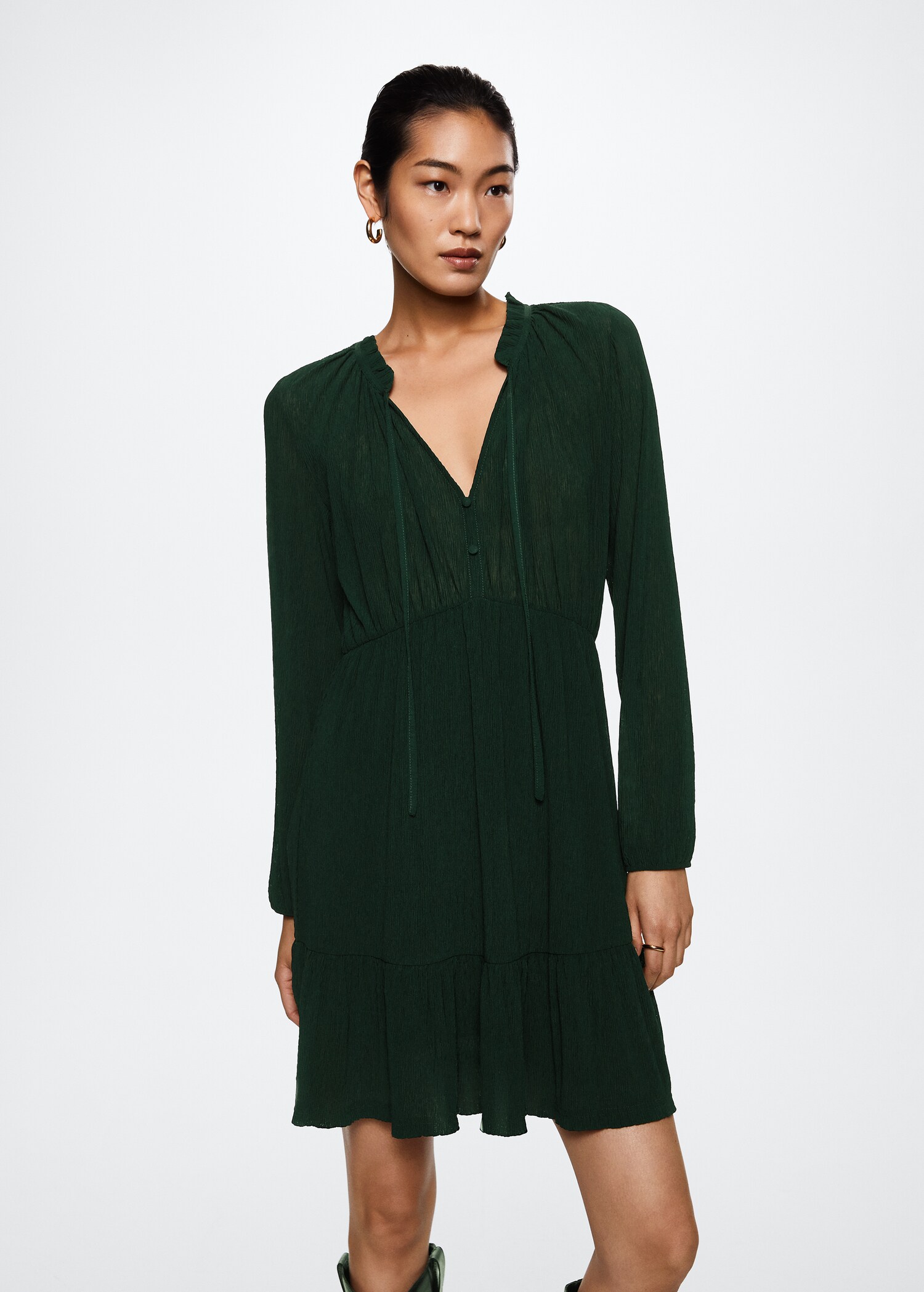 Textured short dress - Medium plane